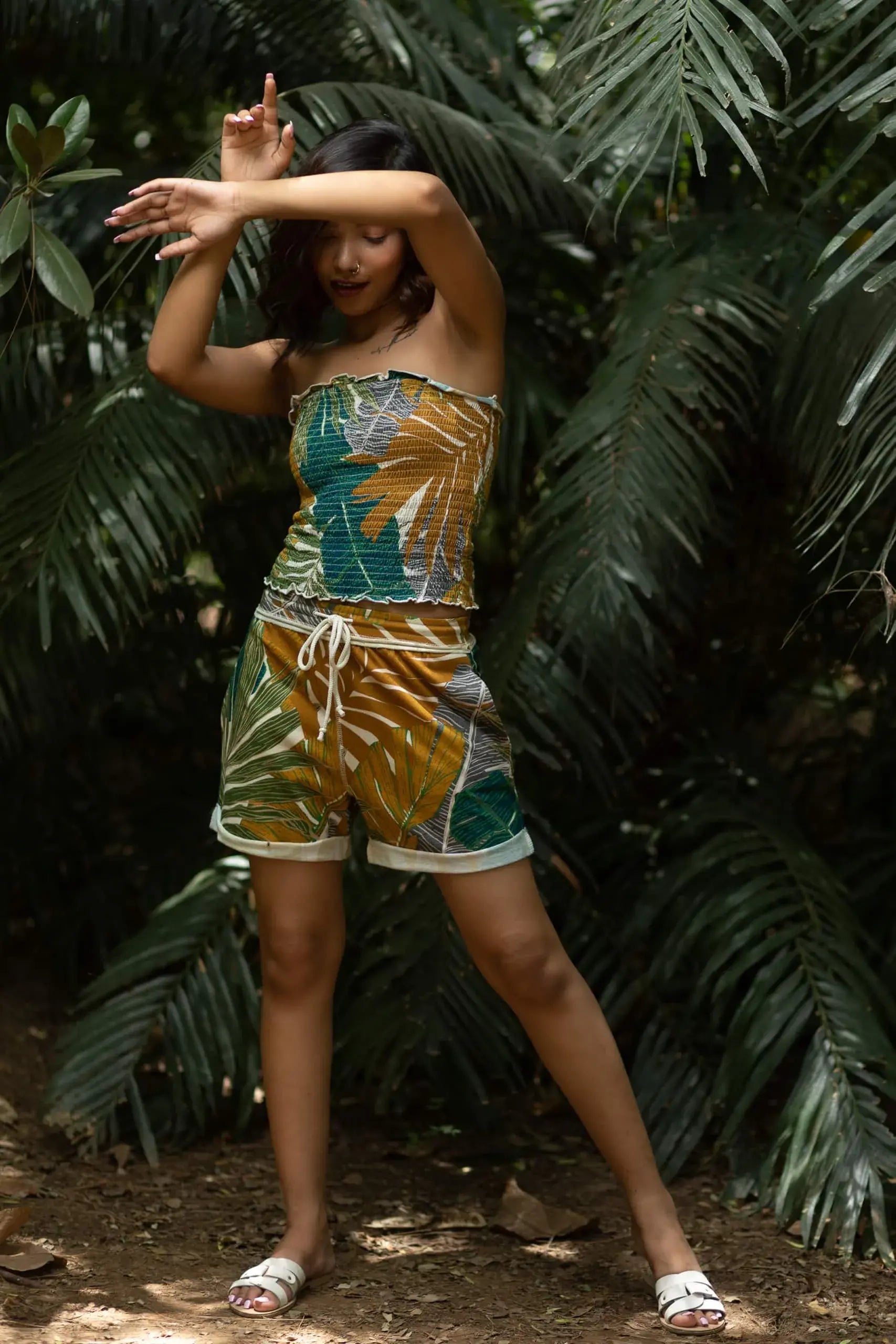 Bluebell Shorts (Jungle Print) - PURPLE POTATO