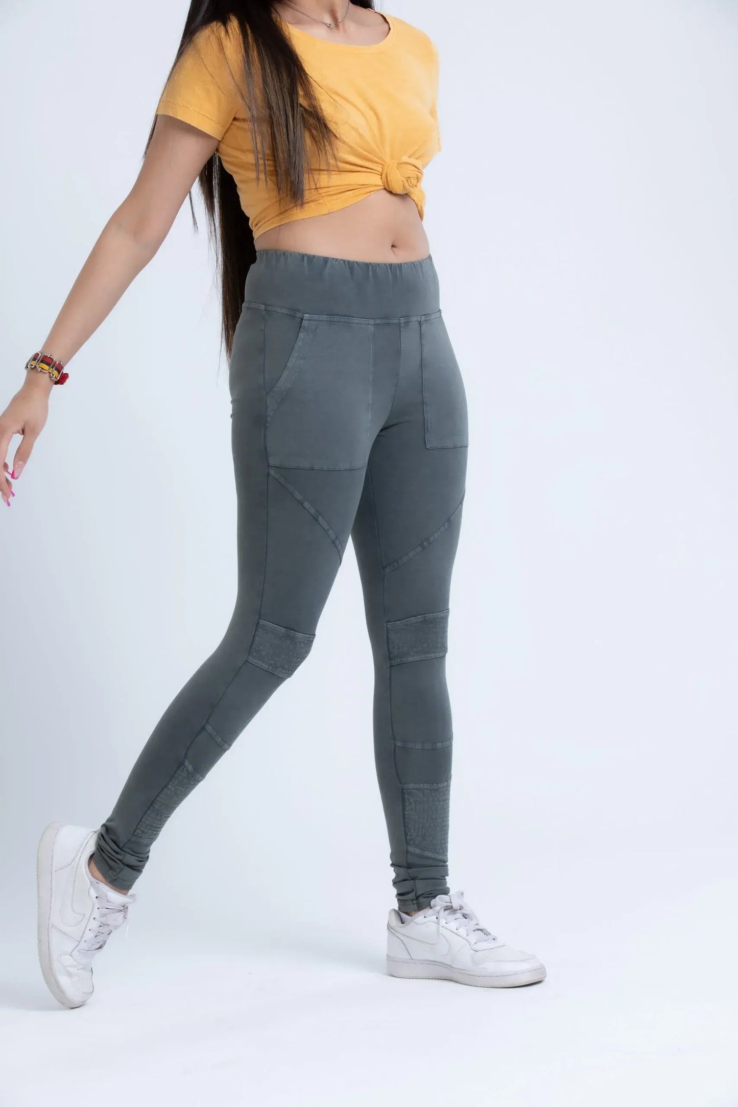 Bottlebrush Leggings (Grey) - PURPLE POTATO