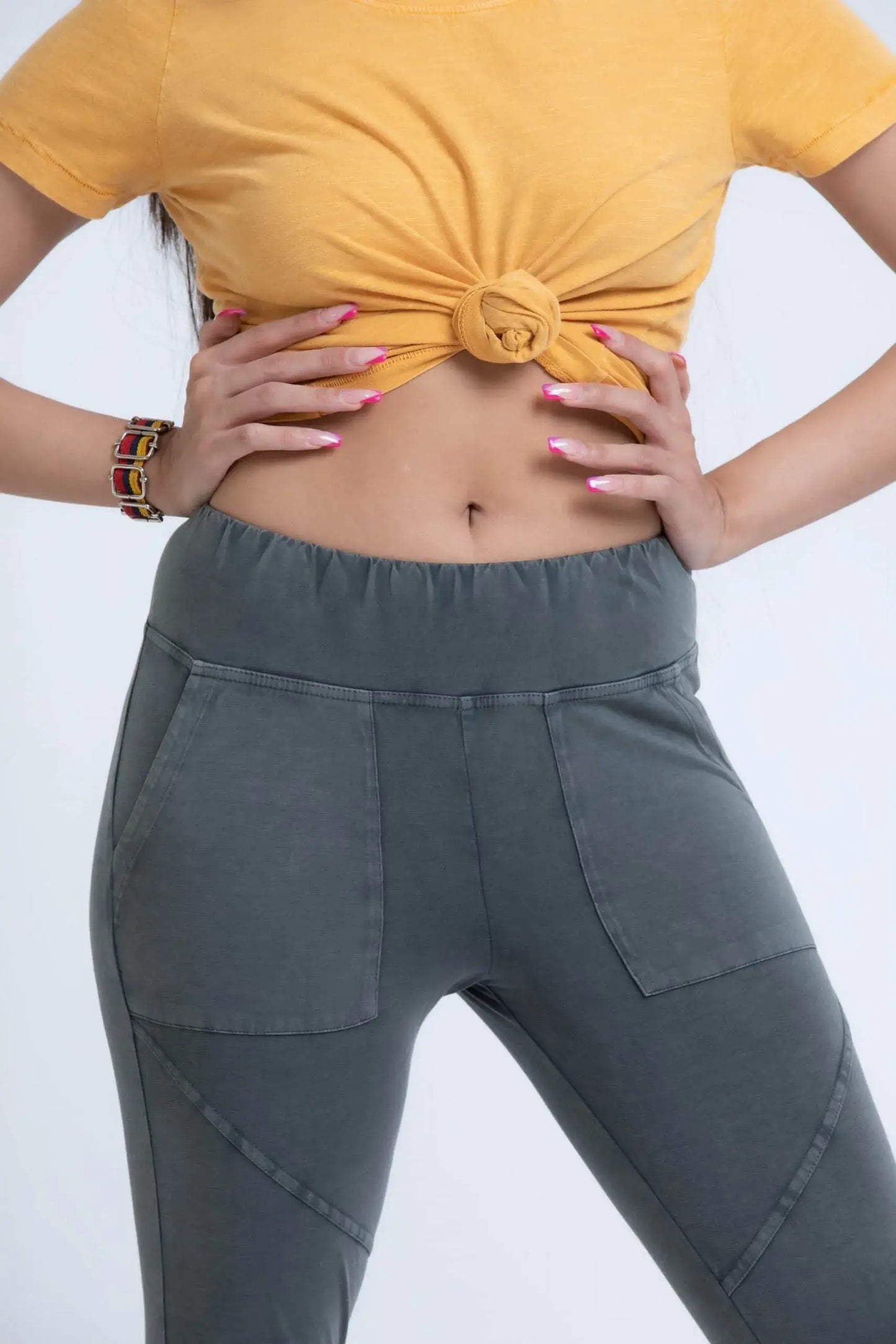 Bottlebrush Leggings (Grey) - PURPLE POTATO