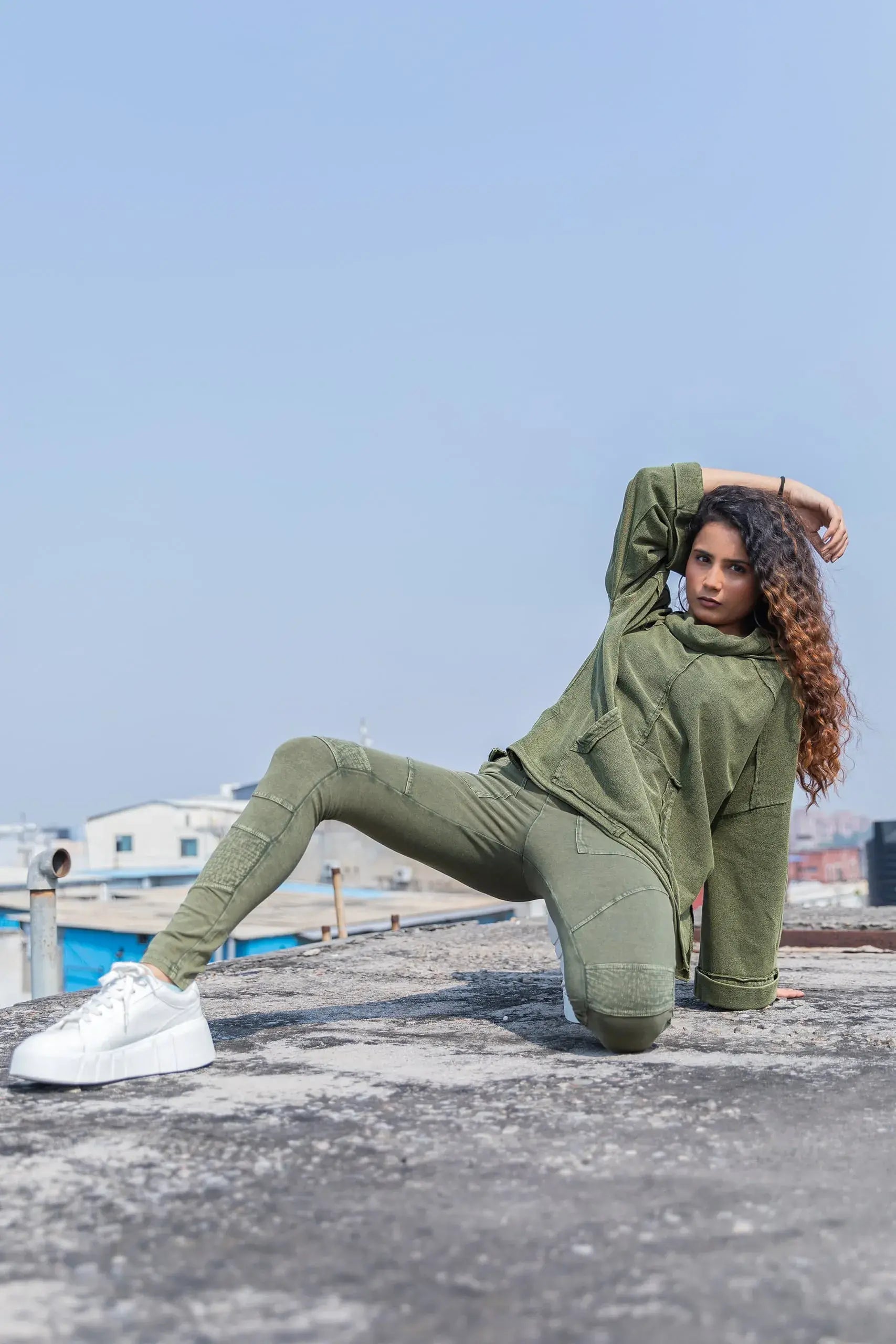 Bottlebrush Leggings (Olive) - PURPLE POTATO