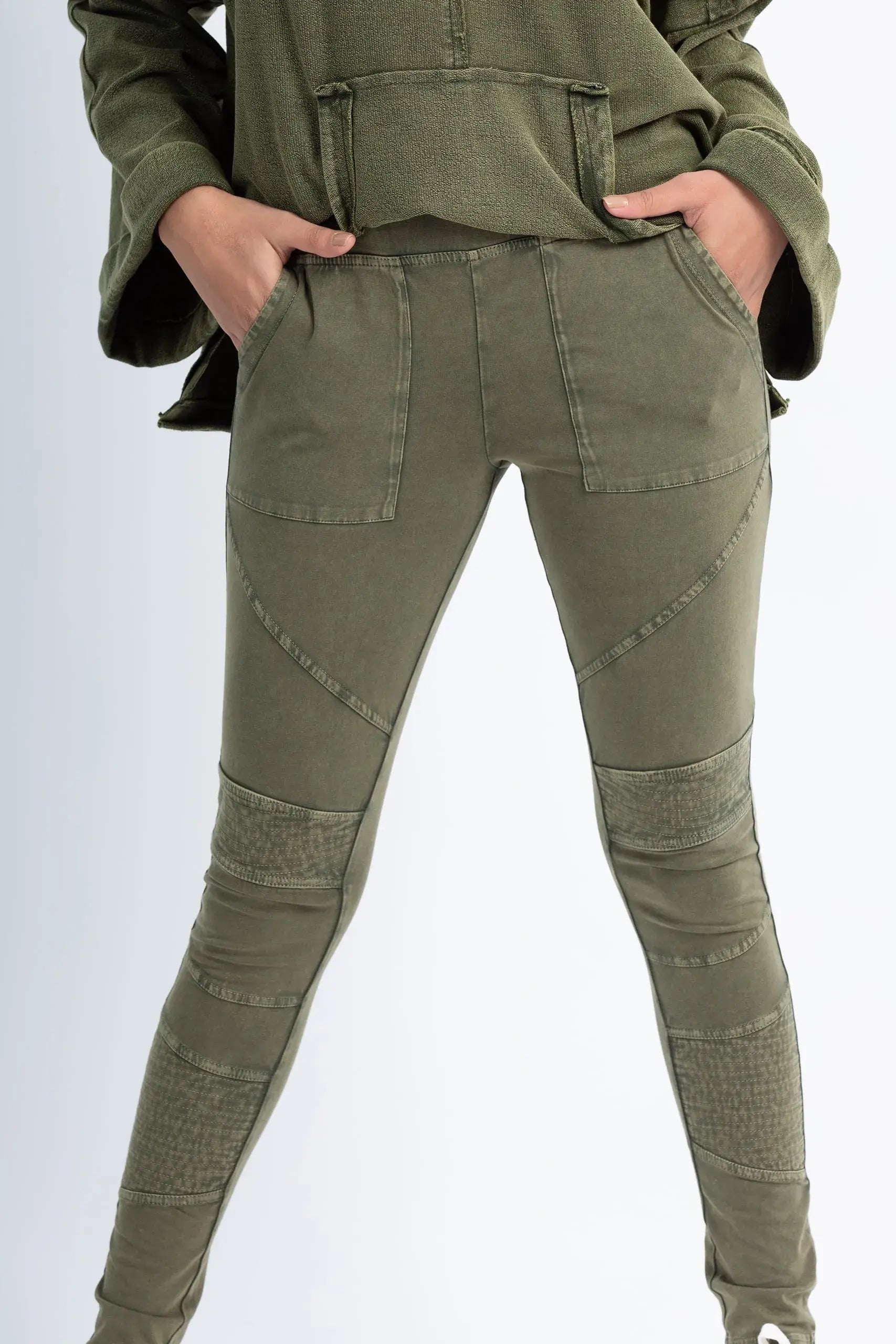 Bottlebrush Leggings (Olive) - PURPLE POTATO
