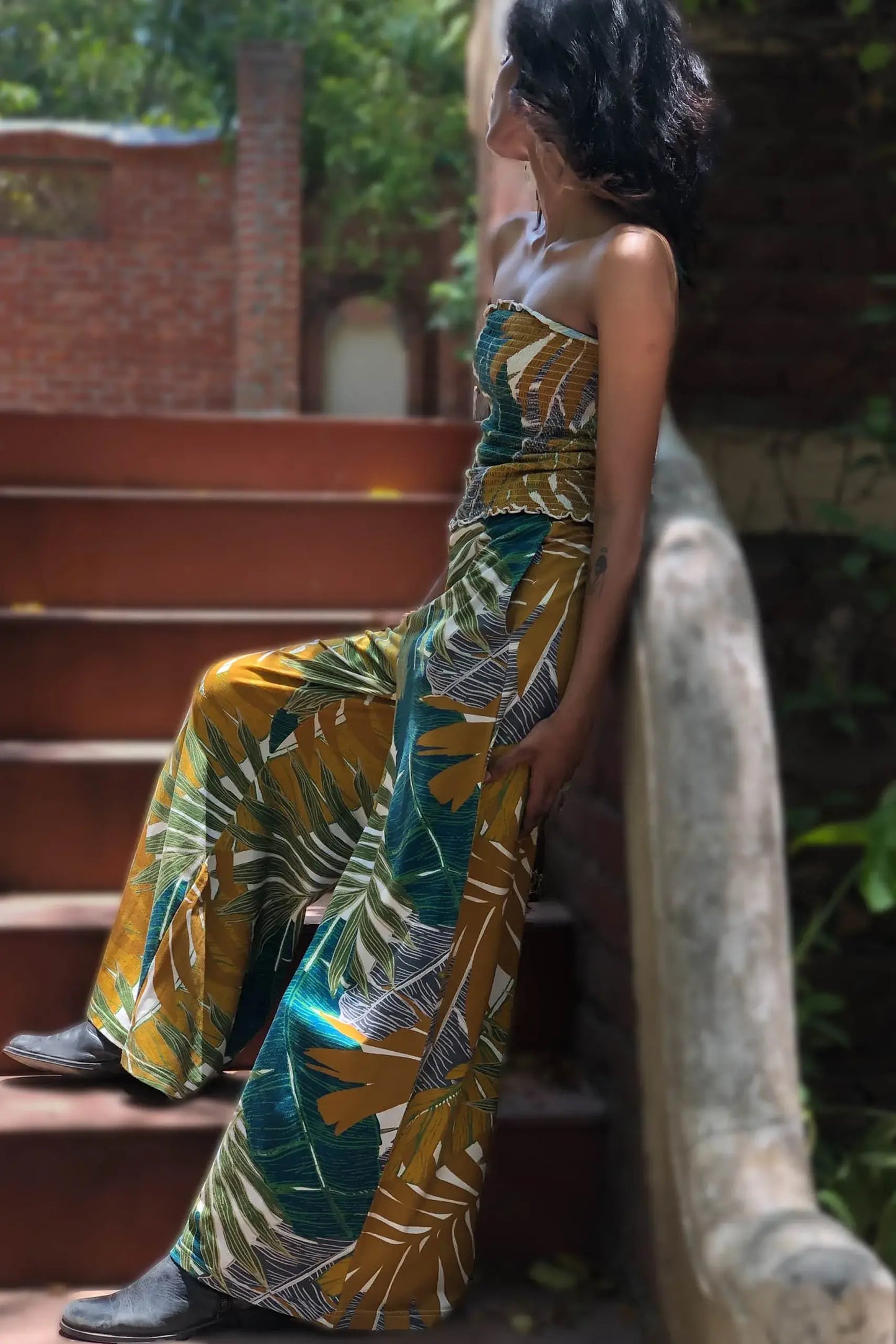 Buttercup Pants (Jungle Print) - PURPLE POTATO