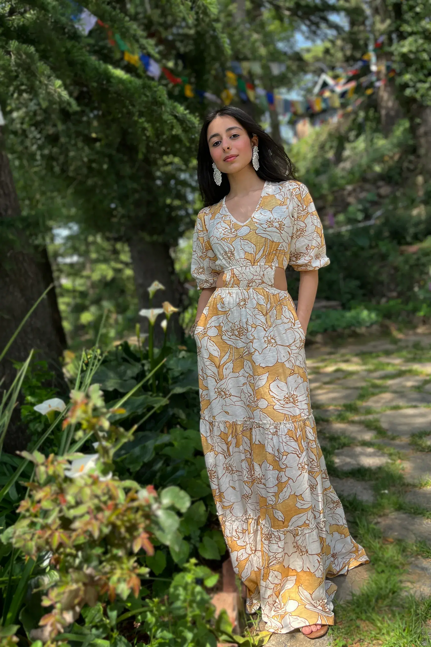 Billy Button Long Maxi Dress - PURPLE POTATO