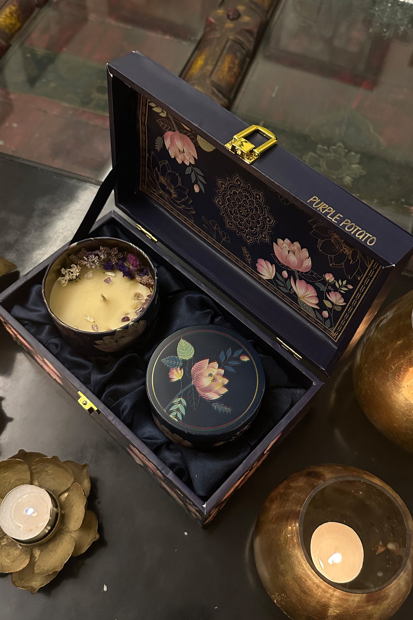 Blue Lotus Gift Box | Set of 2 Candles