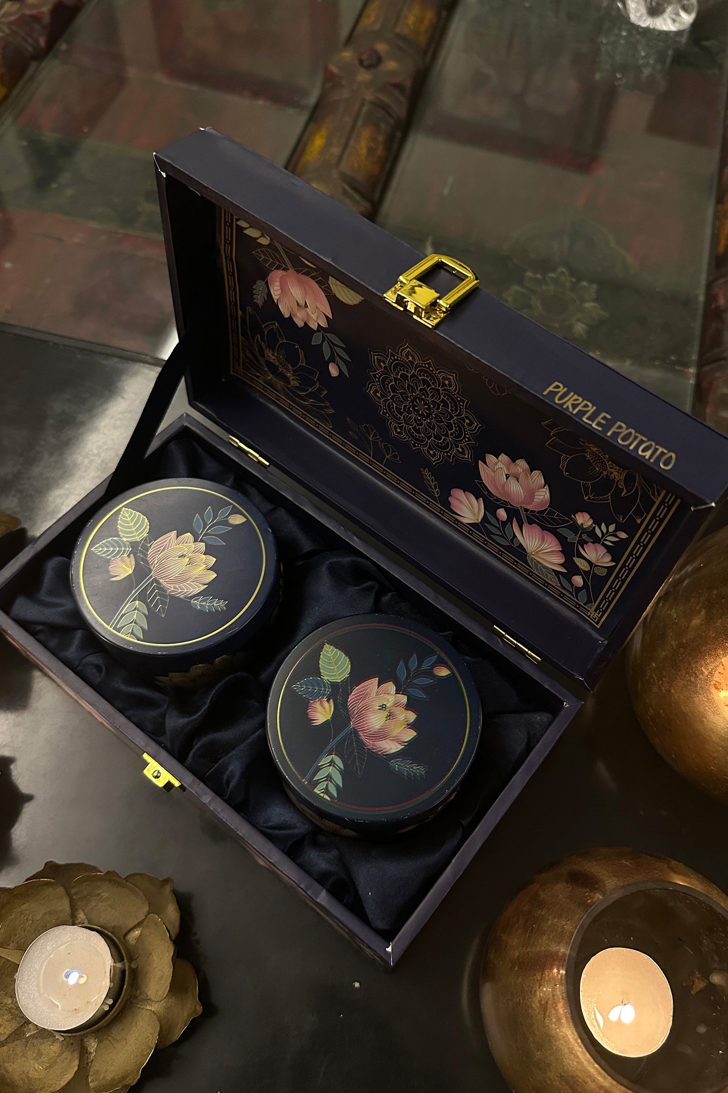 Blue Lotus Gift Box | Set of 2 Candles