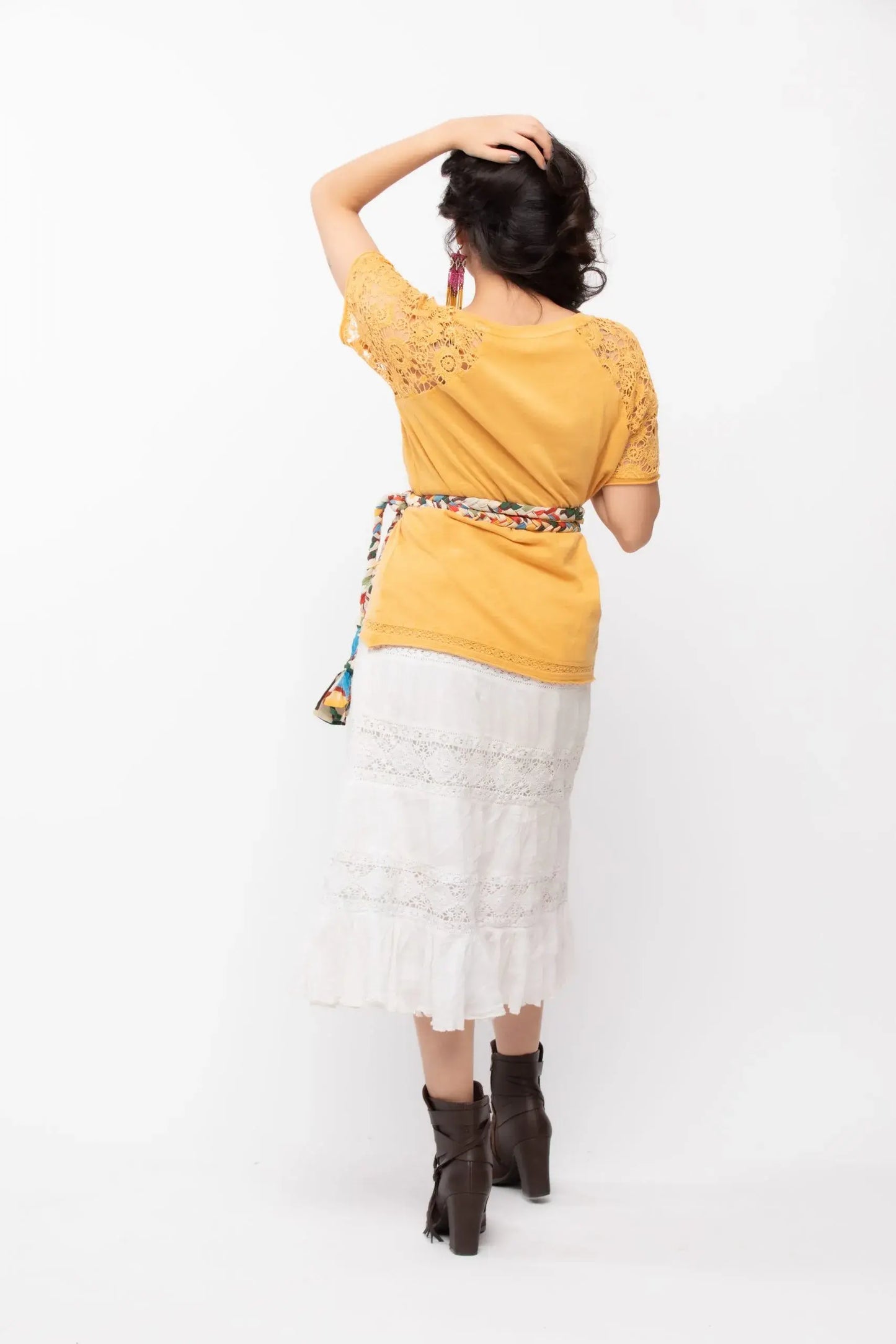 Dahlia Lacy Top (Mango) - PURPLE POTATO