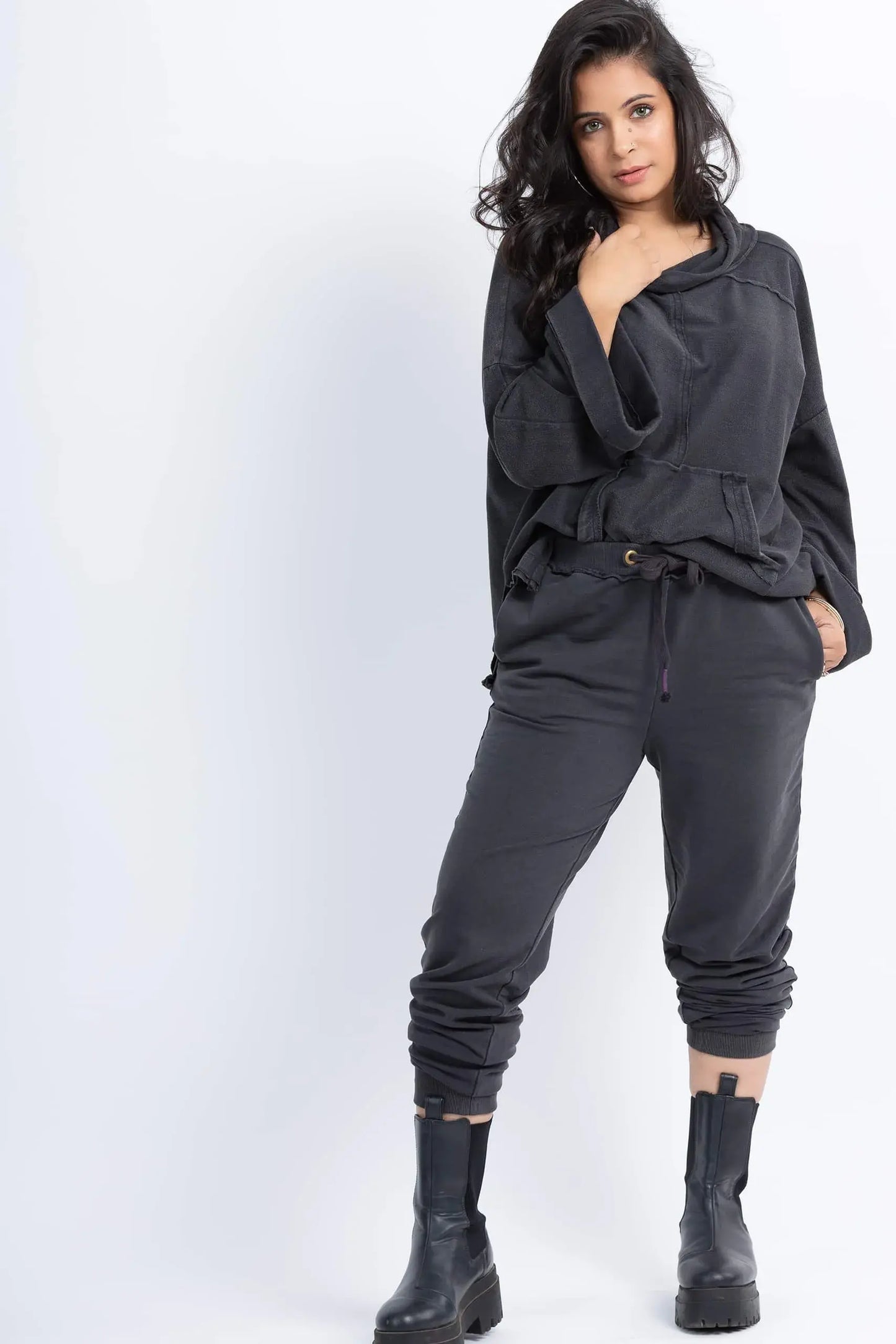 Forget Me Not Joggers (Charcoal) - PURPLE POTATO