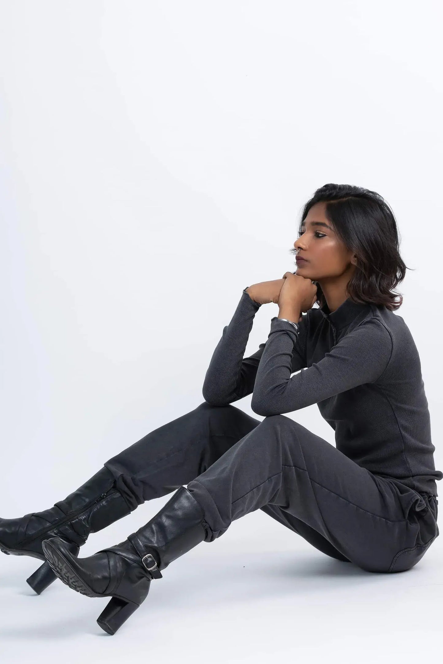 Forget Me Not Joggers (Charcoal) - PURPLE POTATO