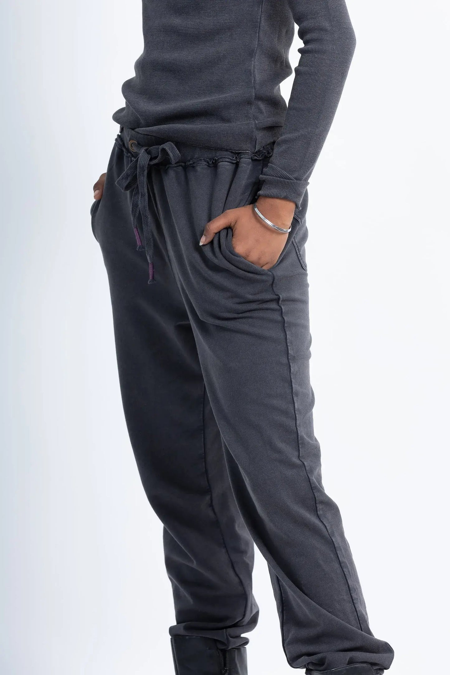 Forget Me Not Joggers (Charcoal) - PURPLE POTATO
