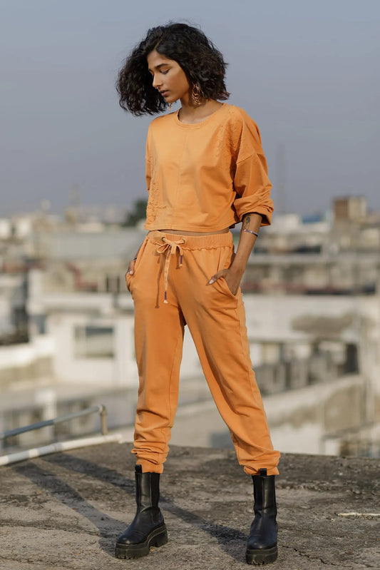 Forget Me Not Joggers (Papaya) - PURPLE POTATO