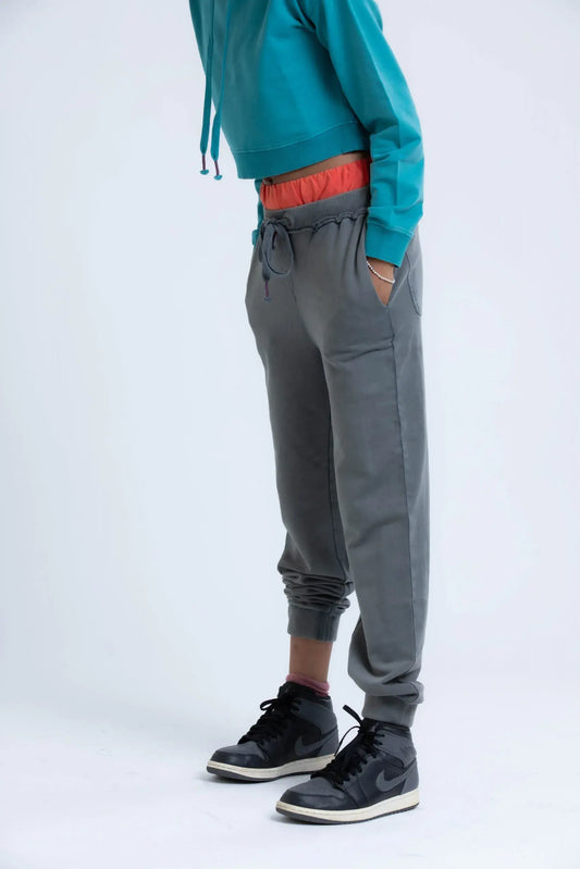 Forget Me Not Joggers (Grey) - PURPLE POTATO