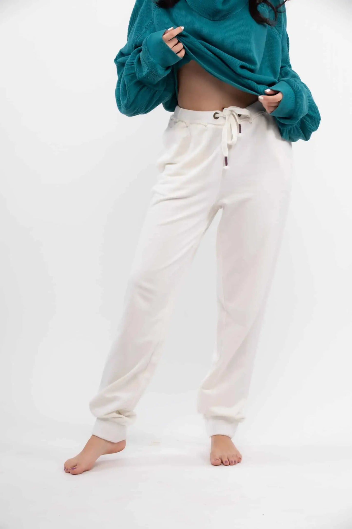 Forget Me Not Joggers (Ivory) - PURPLE POTATO