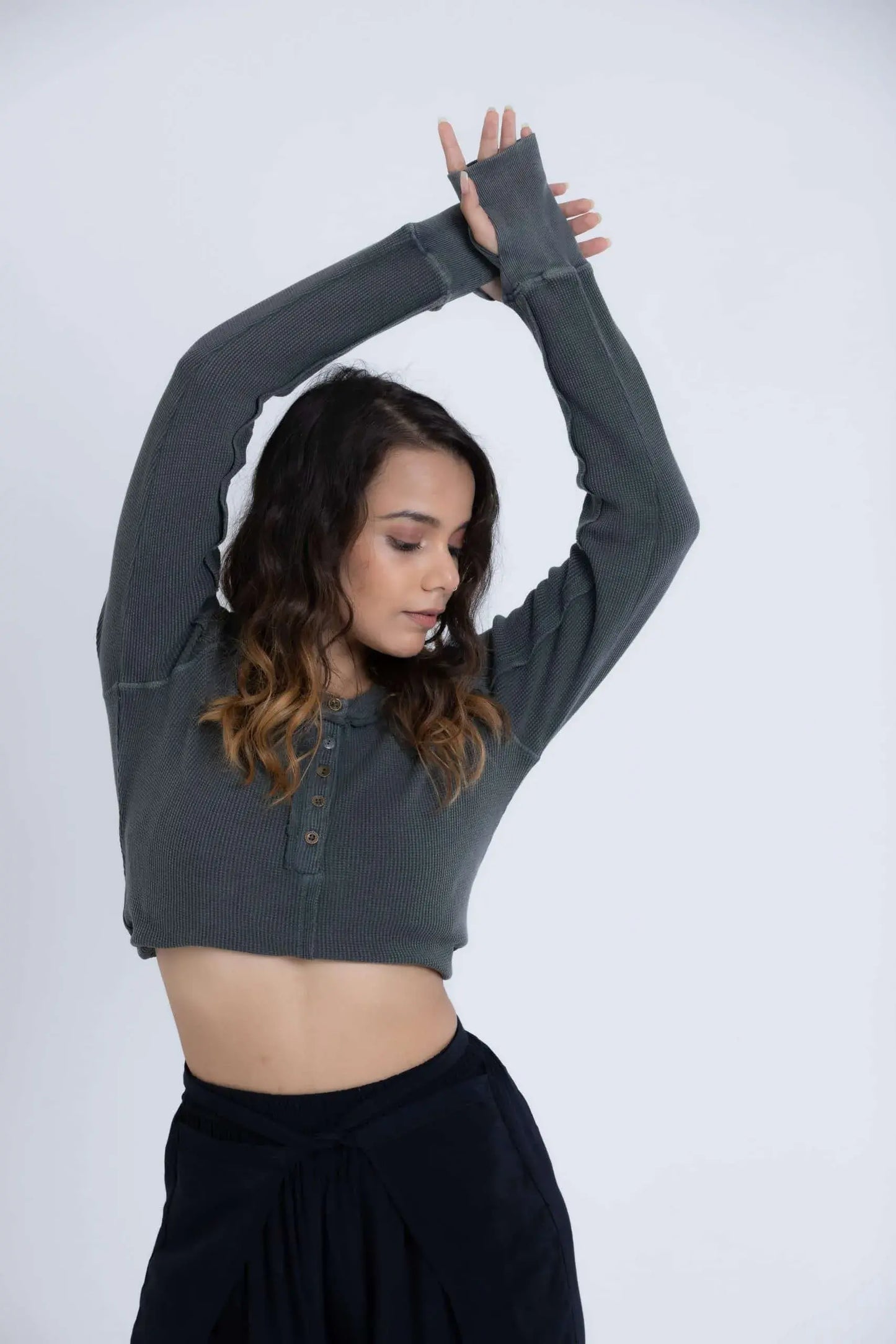 Gardenia Top (Grey) - PURPLE POTATO