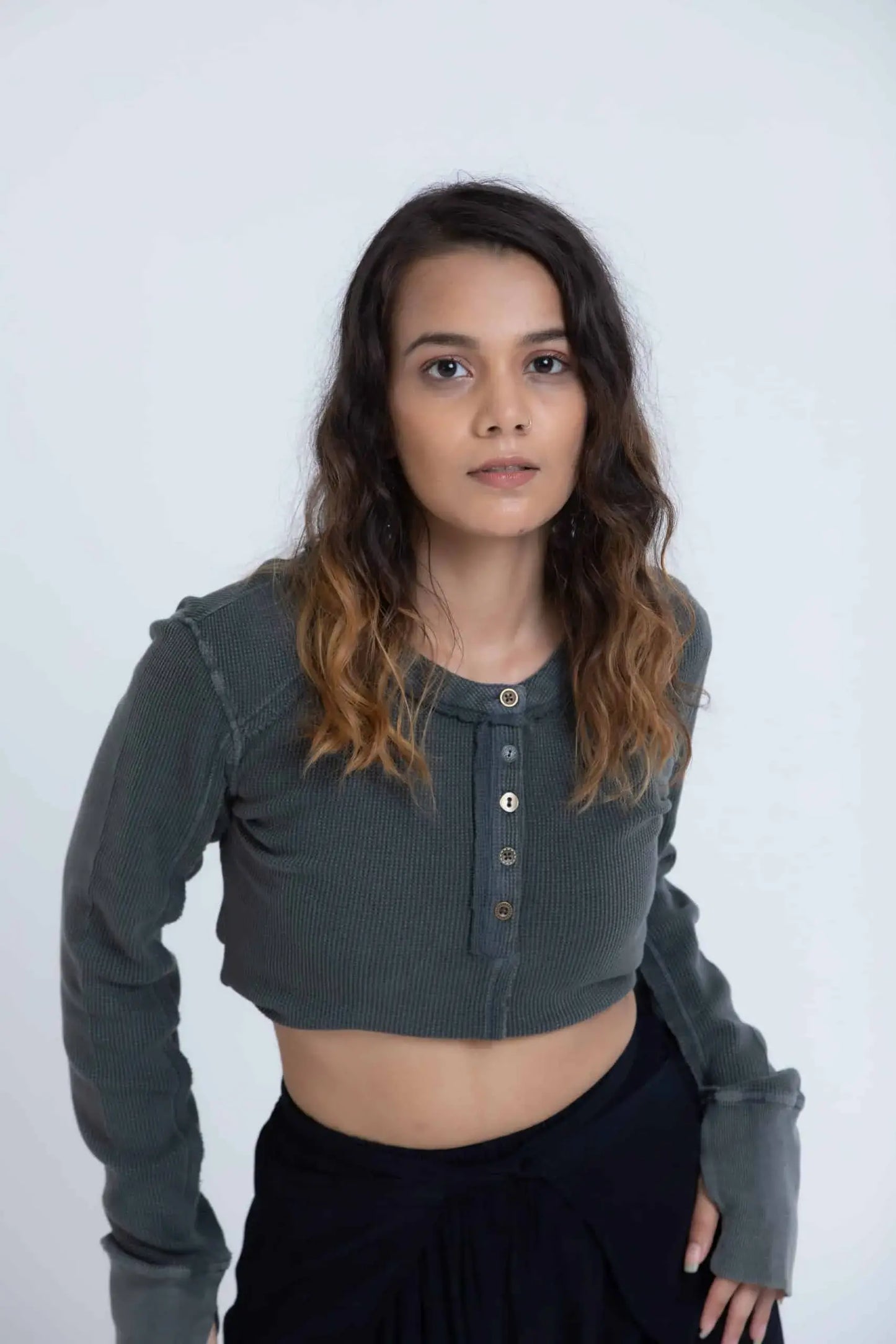 Gardenia Top (Grey) - PURPLE POTATO