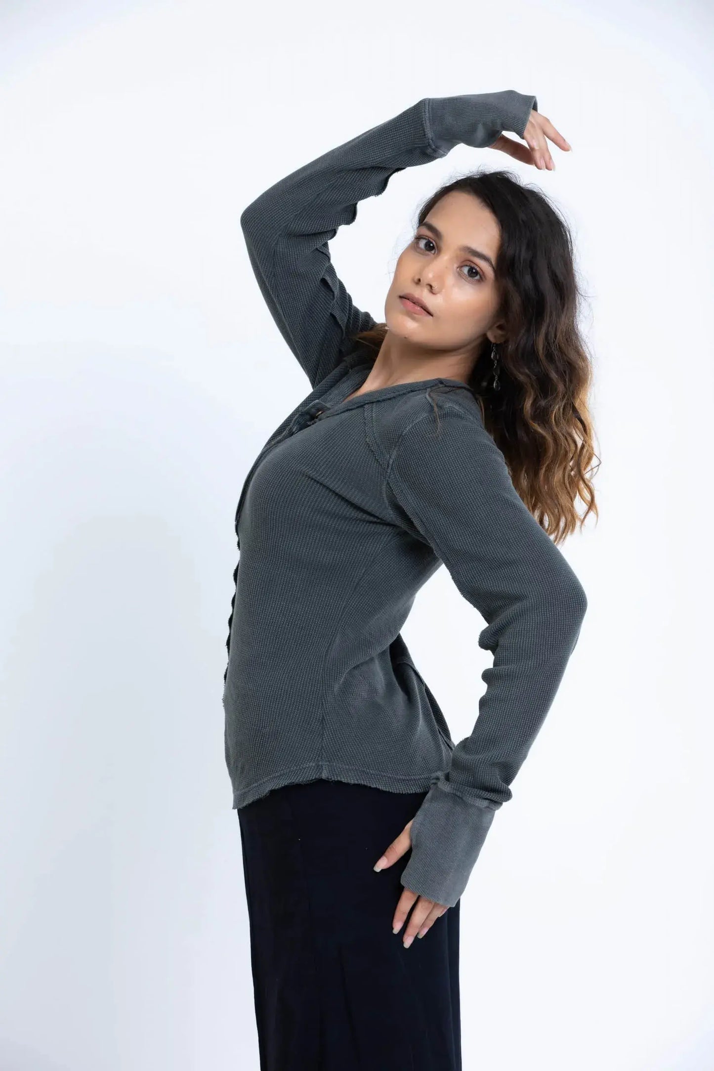 Gardenia Top (Grey) - PURPLE POTATO