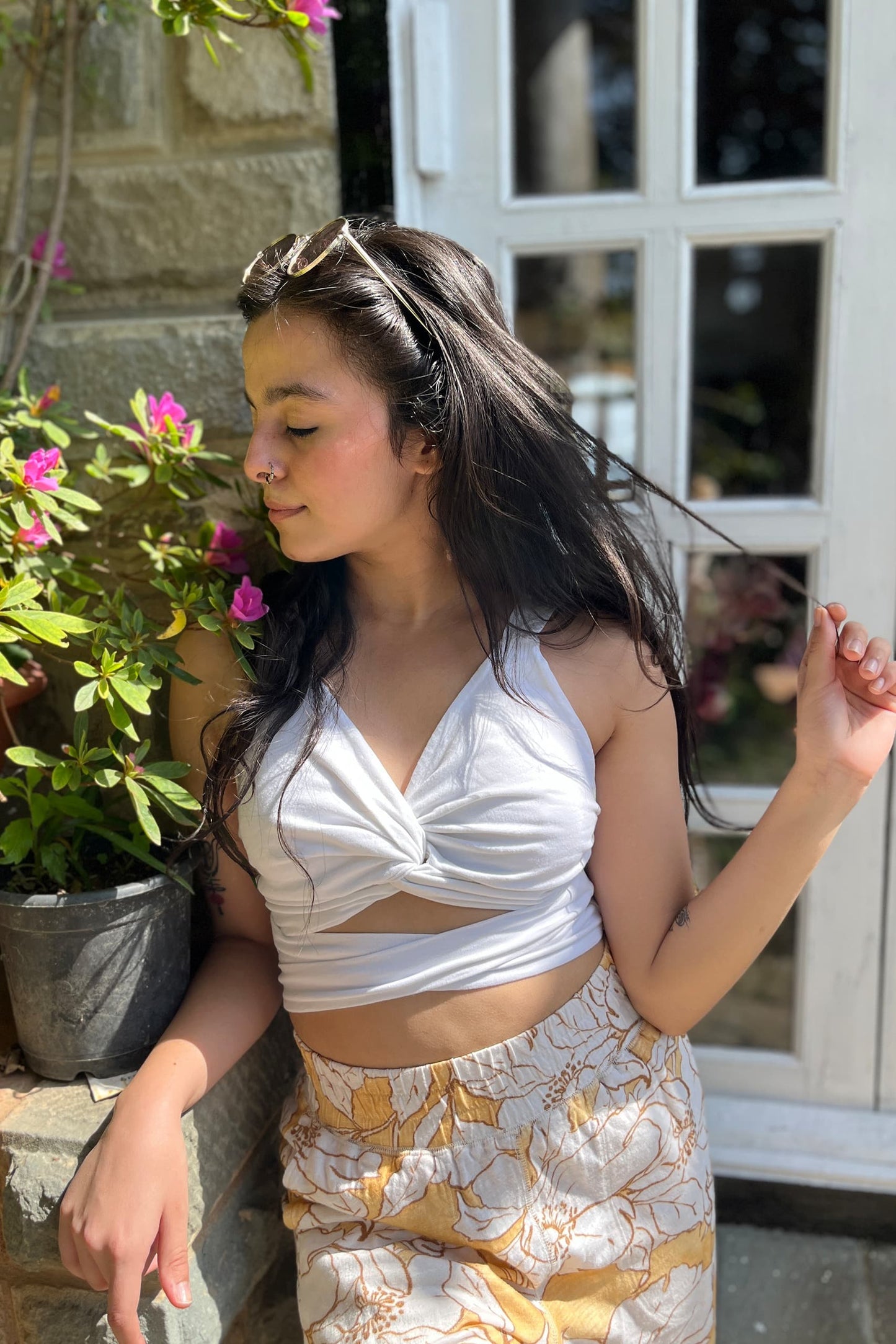 Gypsy Knot Top (Ivory) - PURPLE POTATO