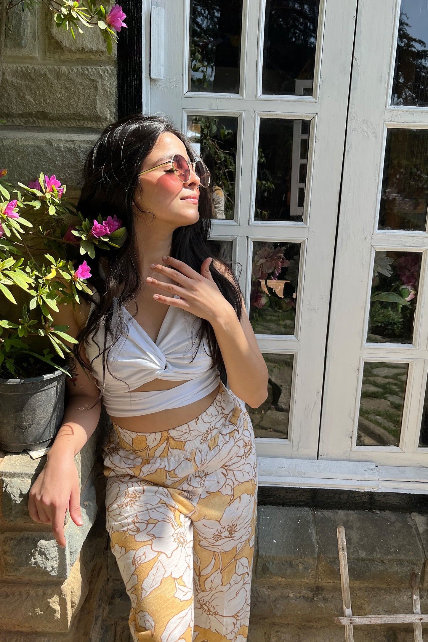 Gypsy Knot Top (Ivory) - PURPLE POTATO