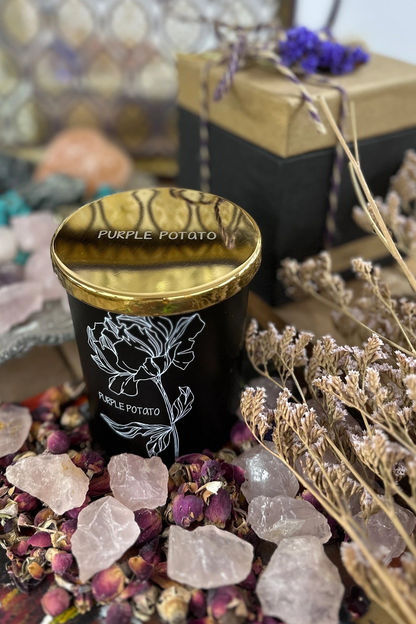 Fairies Garden Rose Quartz Candle