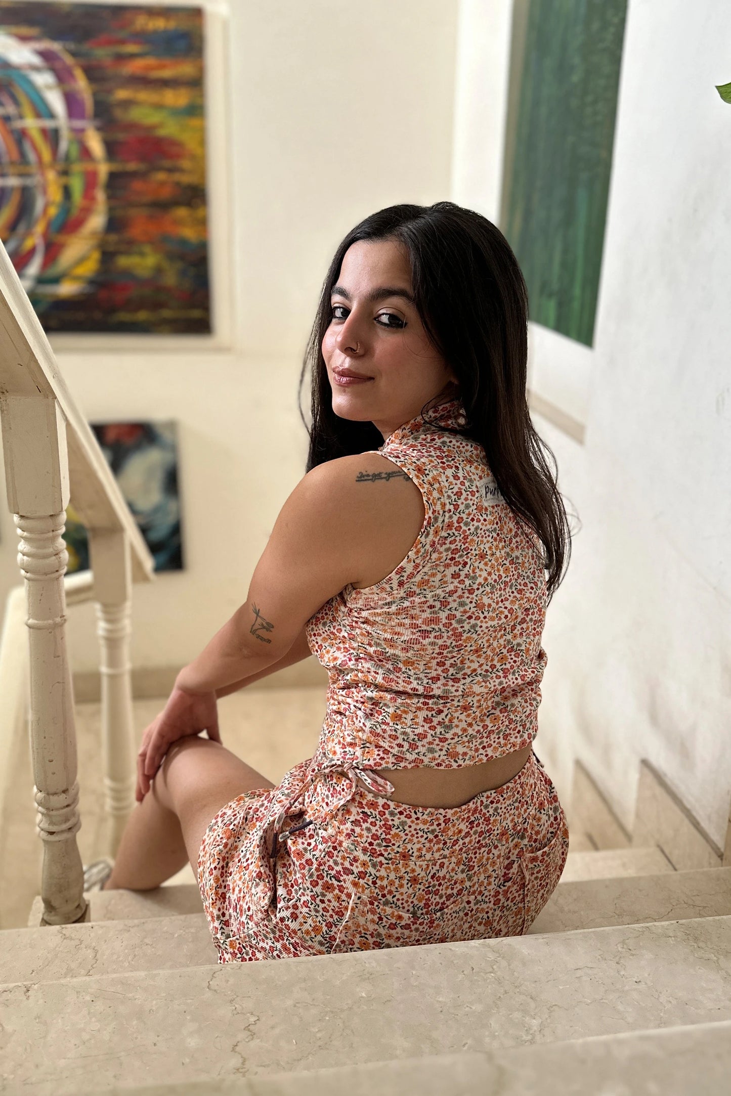 Marigold Top (Ditsy Print)