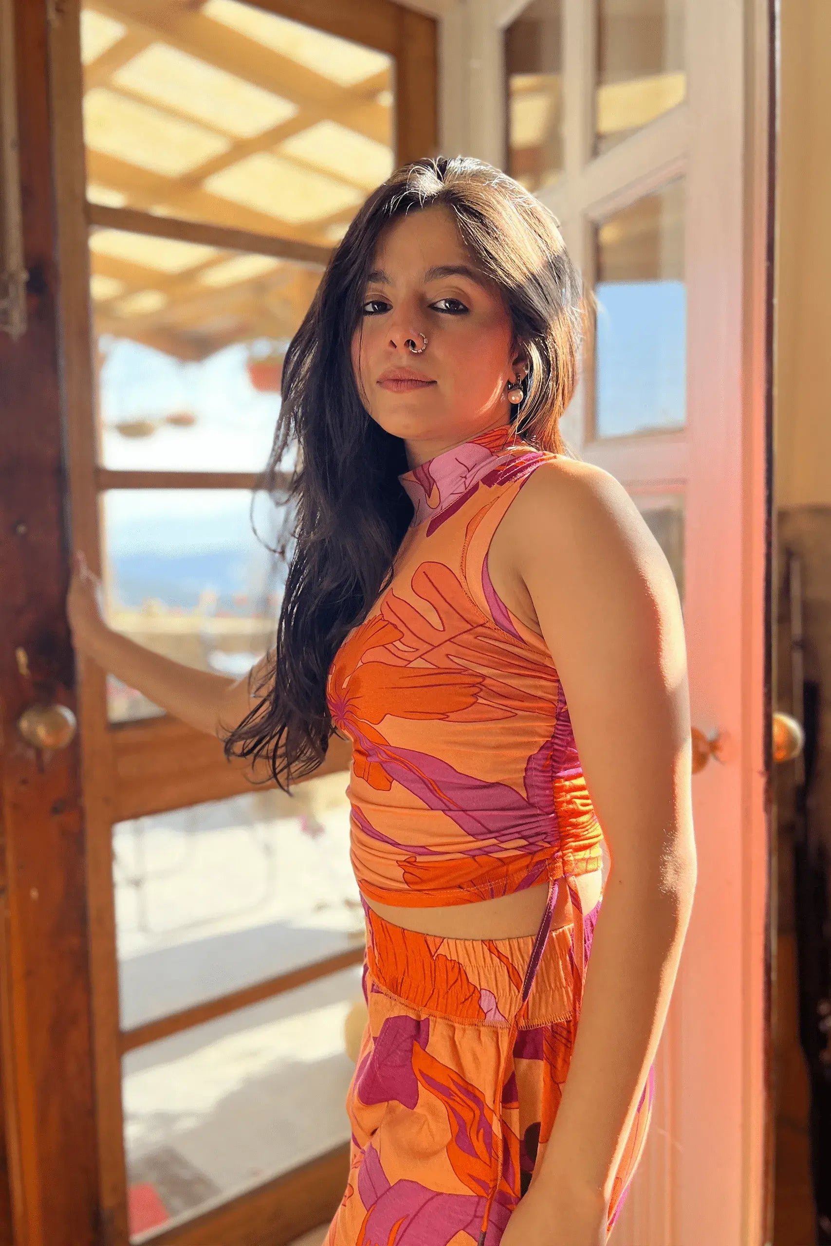 Marigold Top (Fern Print) - PURPLE POTATO