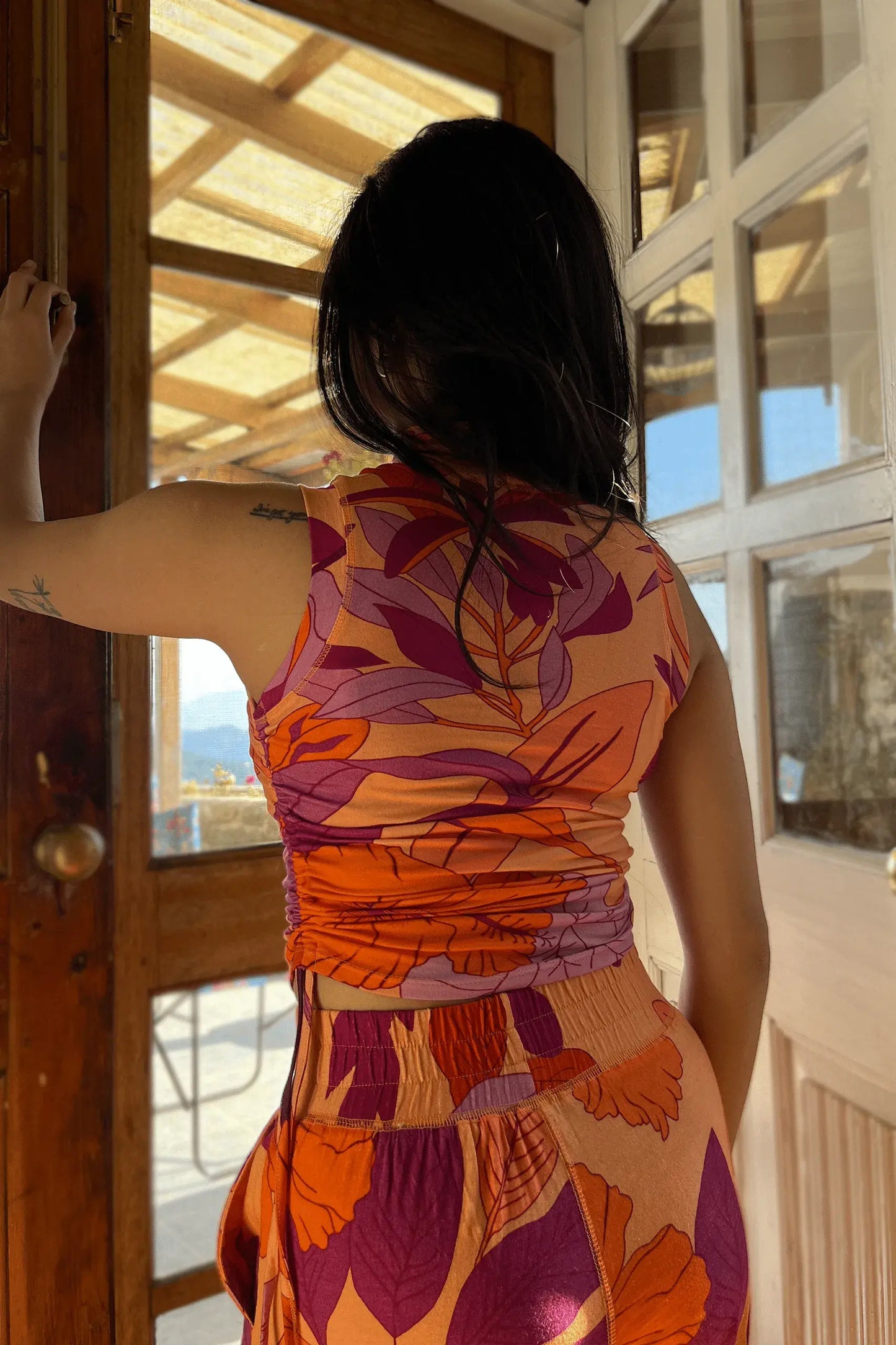 Marigold Top (Fern Print) - PURPLE POTATO