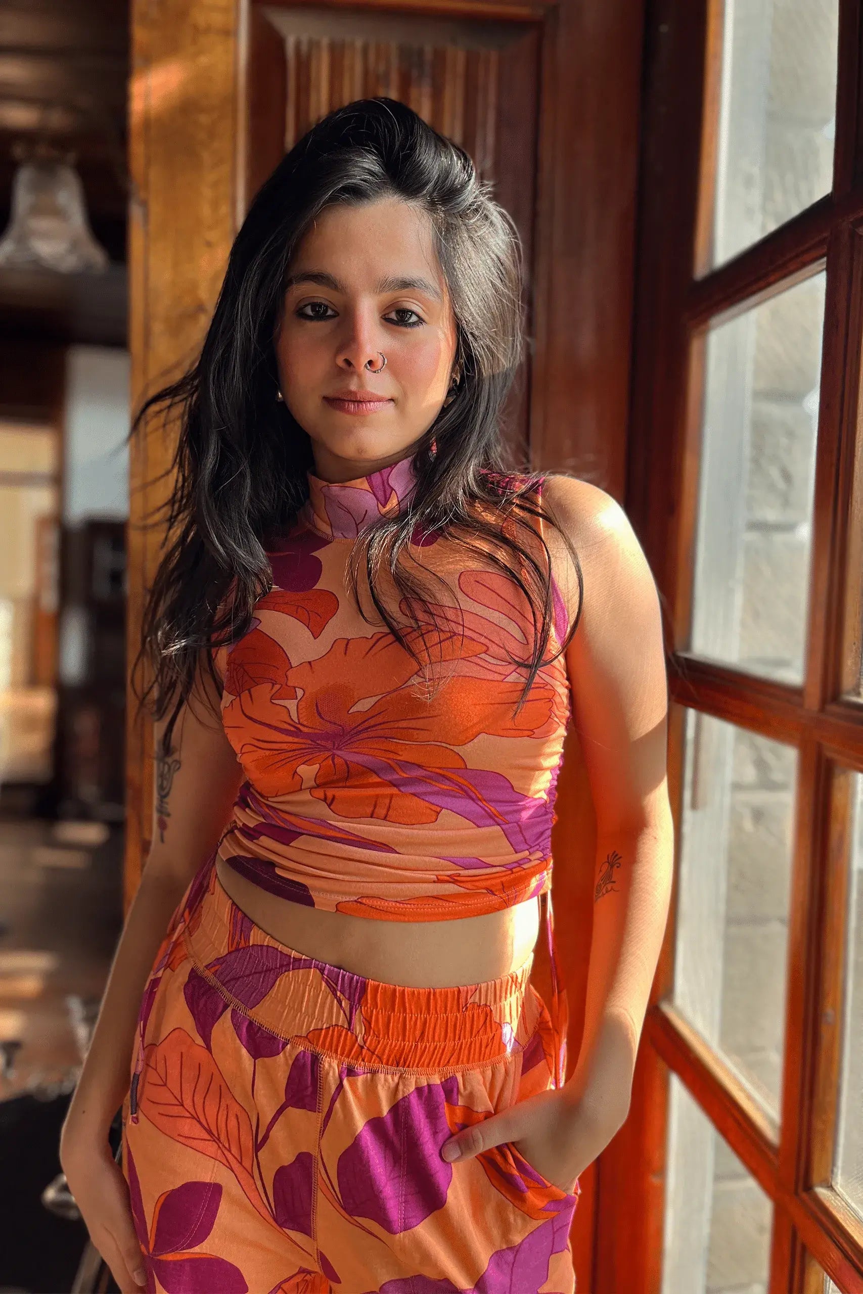 Marigold Top (Fern Print) - PURPLE POTATO