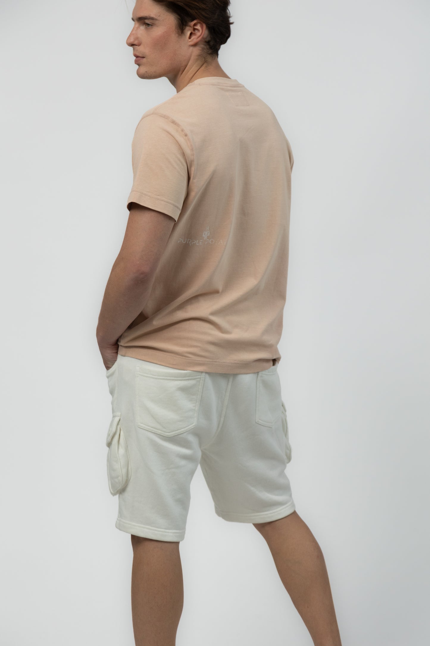Men's Relaxed Fit Crew Neck Tee (Peach)
