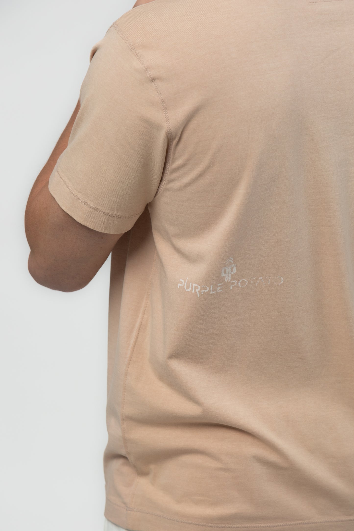 Men's Relaxed Fit Crew Neck Tee (Peach)