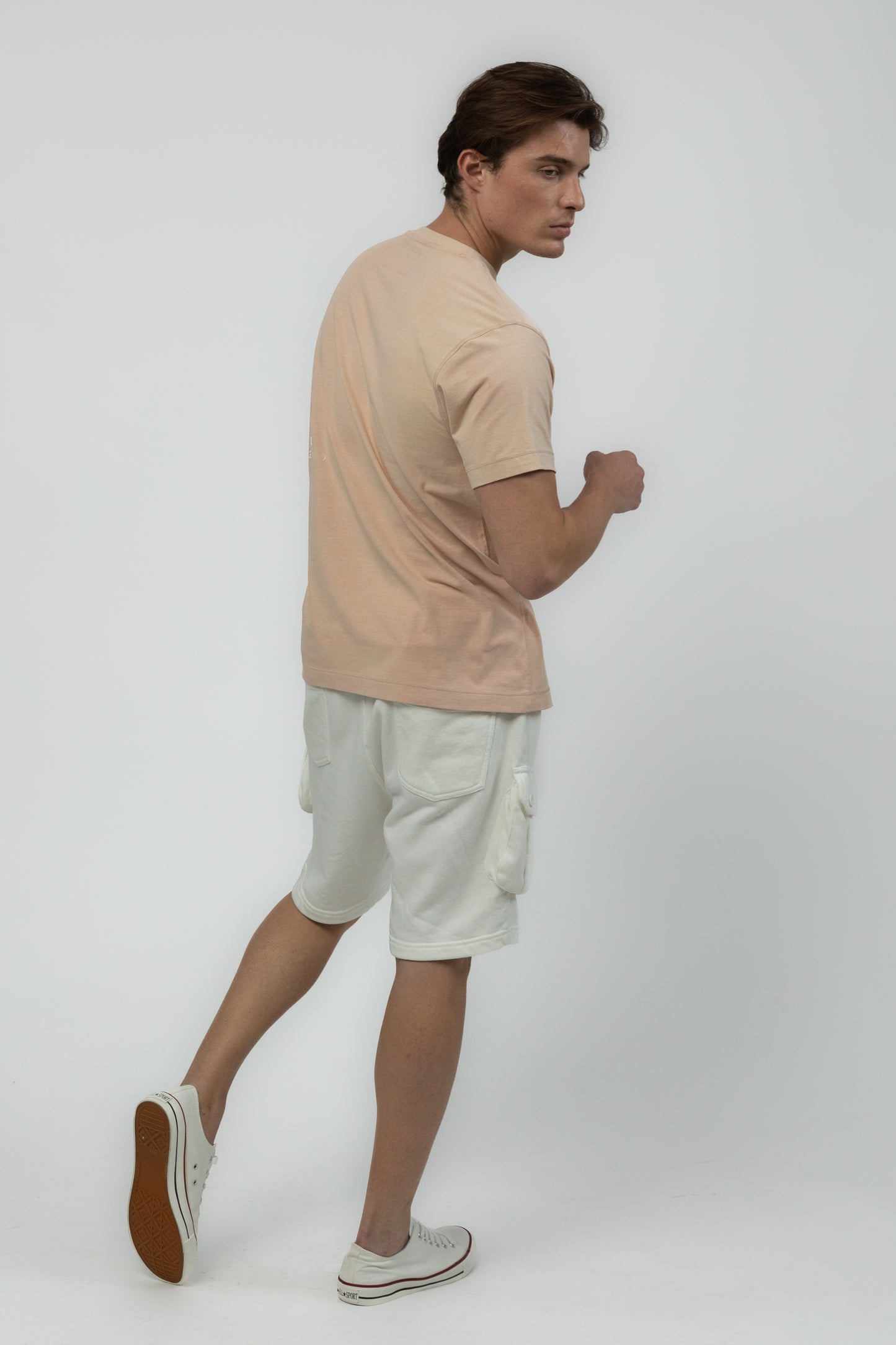 Men's Relaxed Fit Crew Neck Tee (Peach)