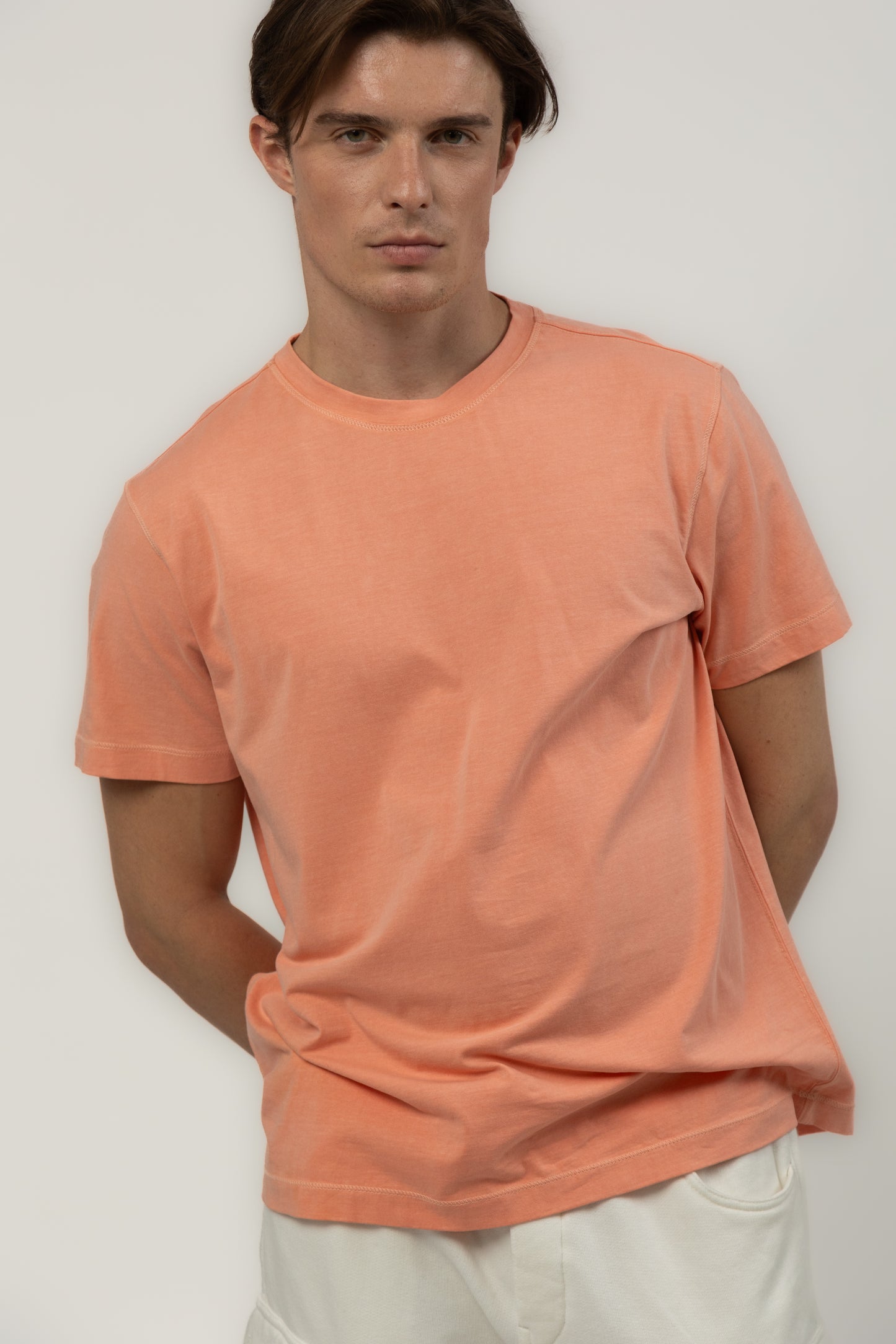 Men's Relaxed Fit Crew Neck Tee (Coral)