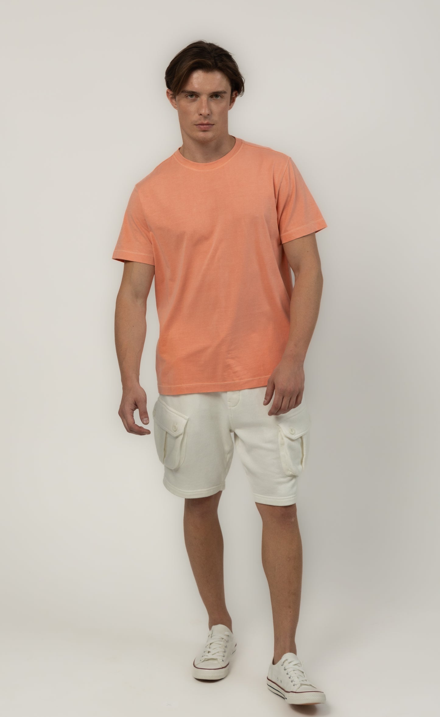 Men's Relaxed Fit Crew Neck Tee (Coral)