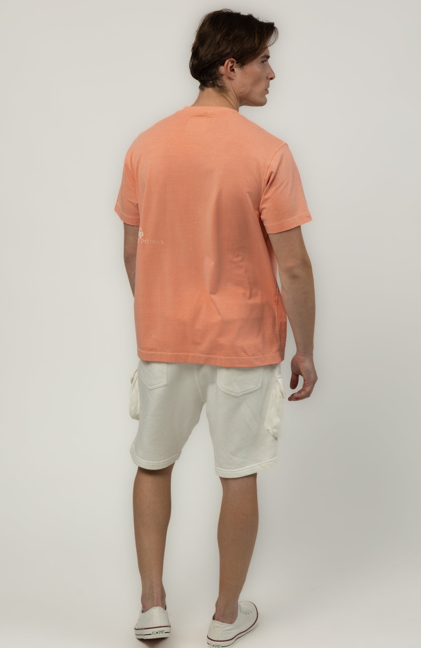 Men's Relaxed Fit Crew Neck Tee (Coral)