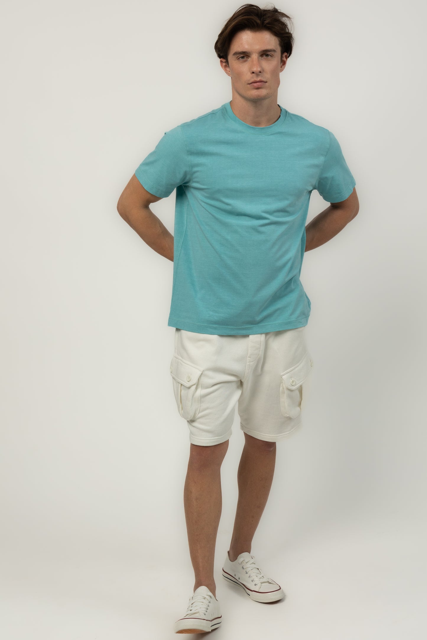 Men's Relaxed Fit Crew Neck Tee (Turquoise)