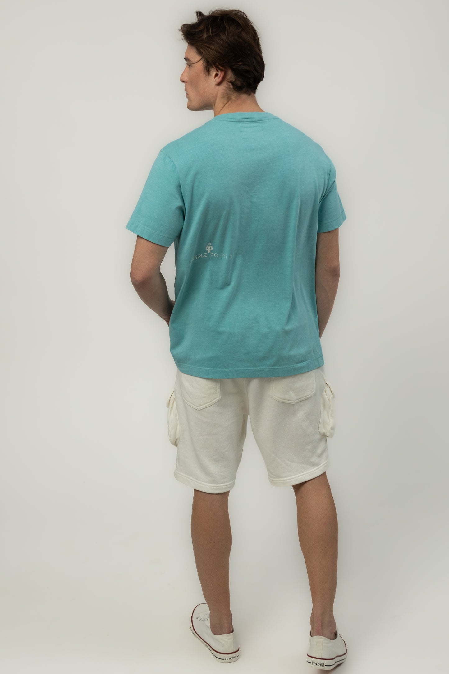 Men's Relaxed Fit Crew Neck Tee (Turquoise)