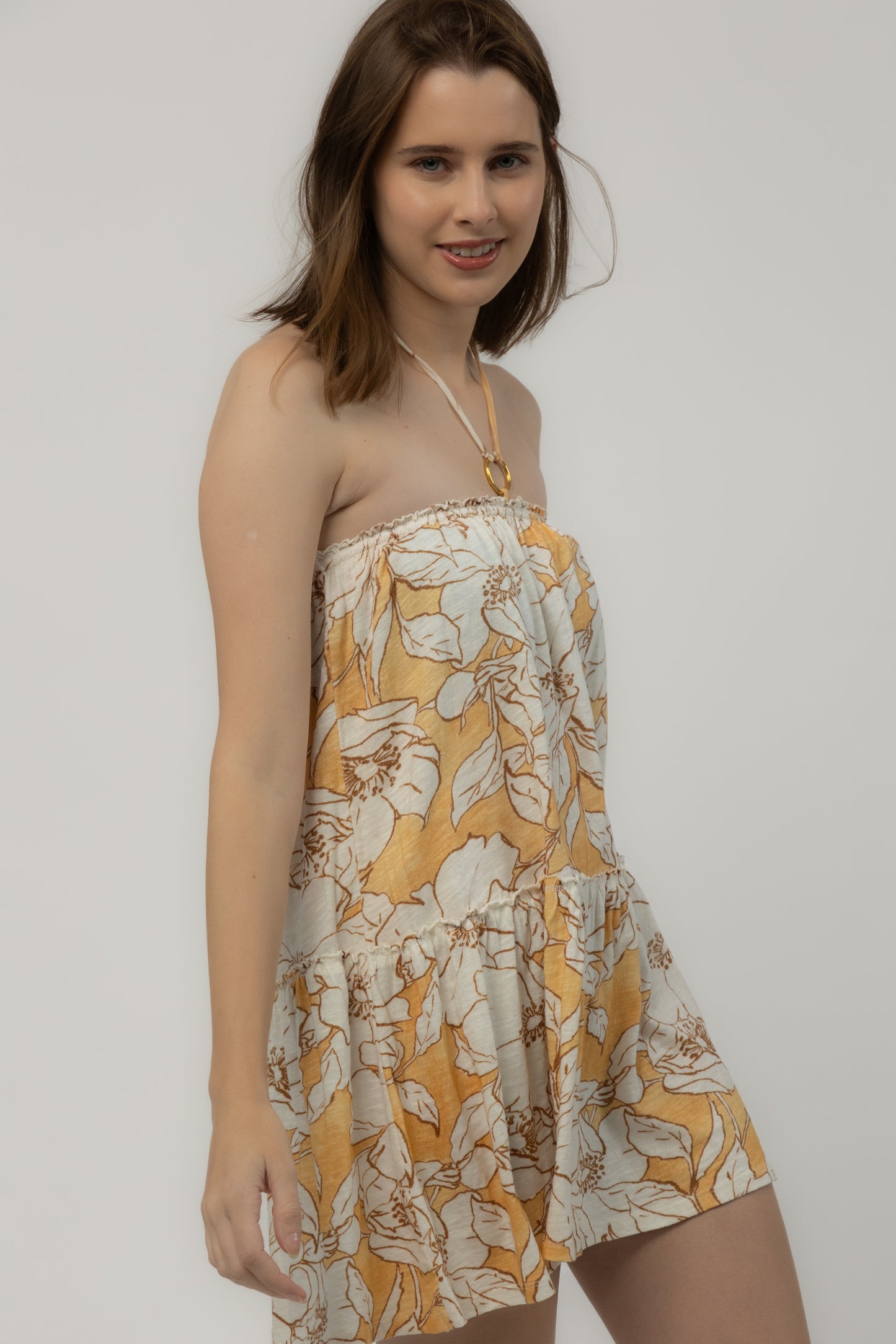 English Rose Off-Shoulder Dress With Tassles