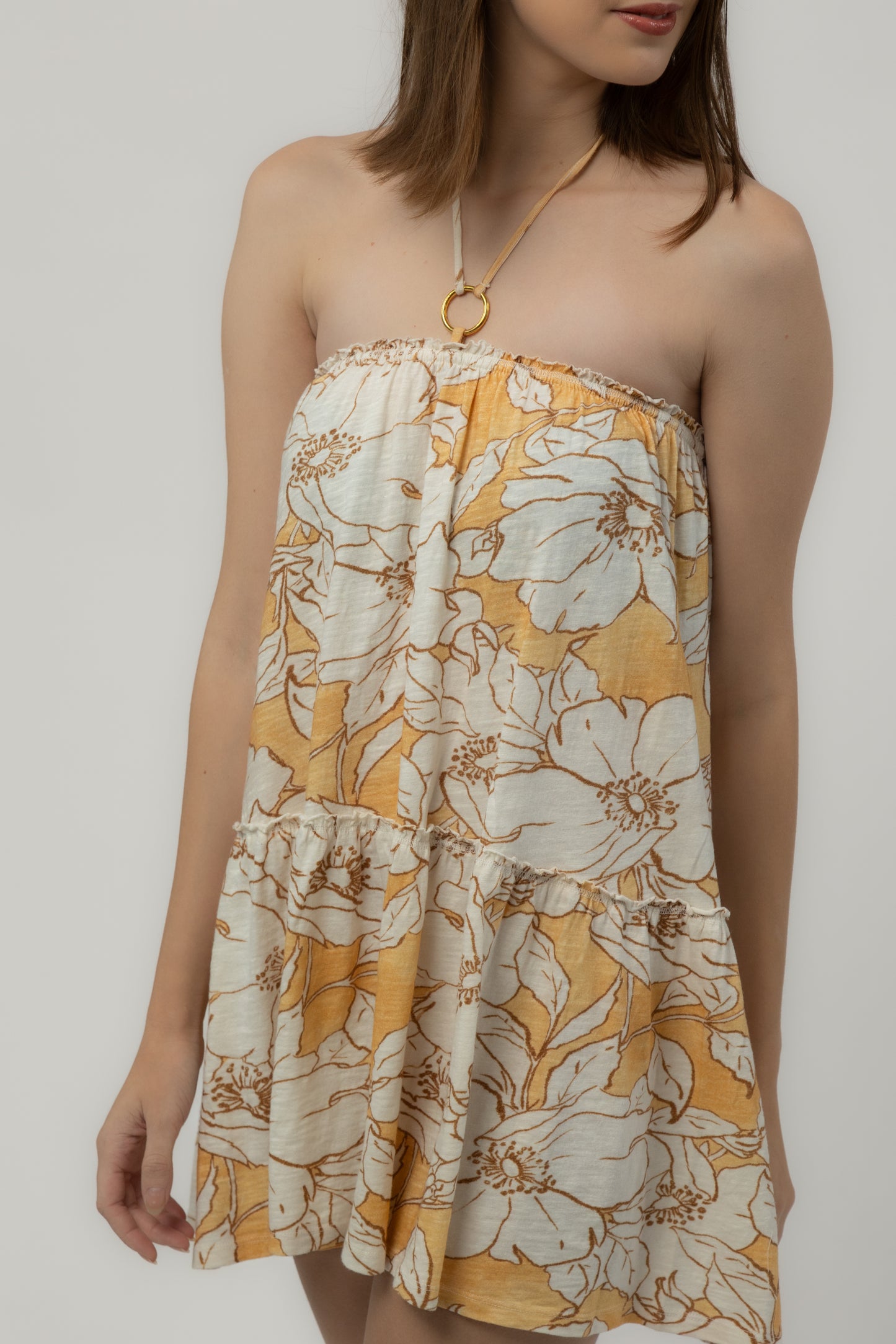 English Rose Off-Shoulder Dress With Tassles