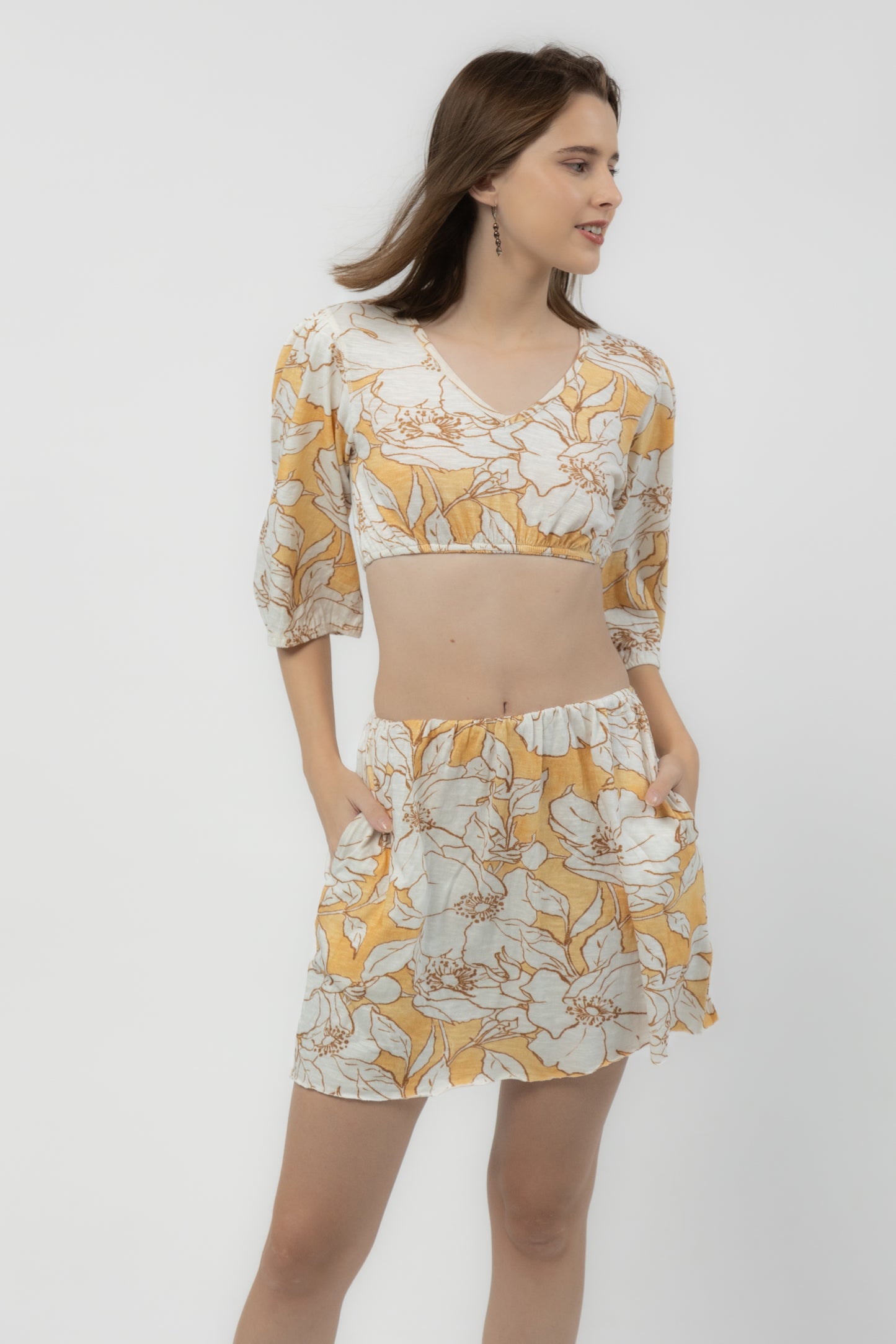 English Rose Top & Mini Skirt Co-Ord Set