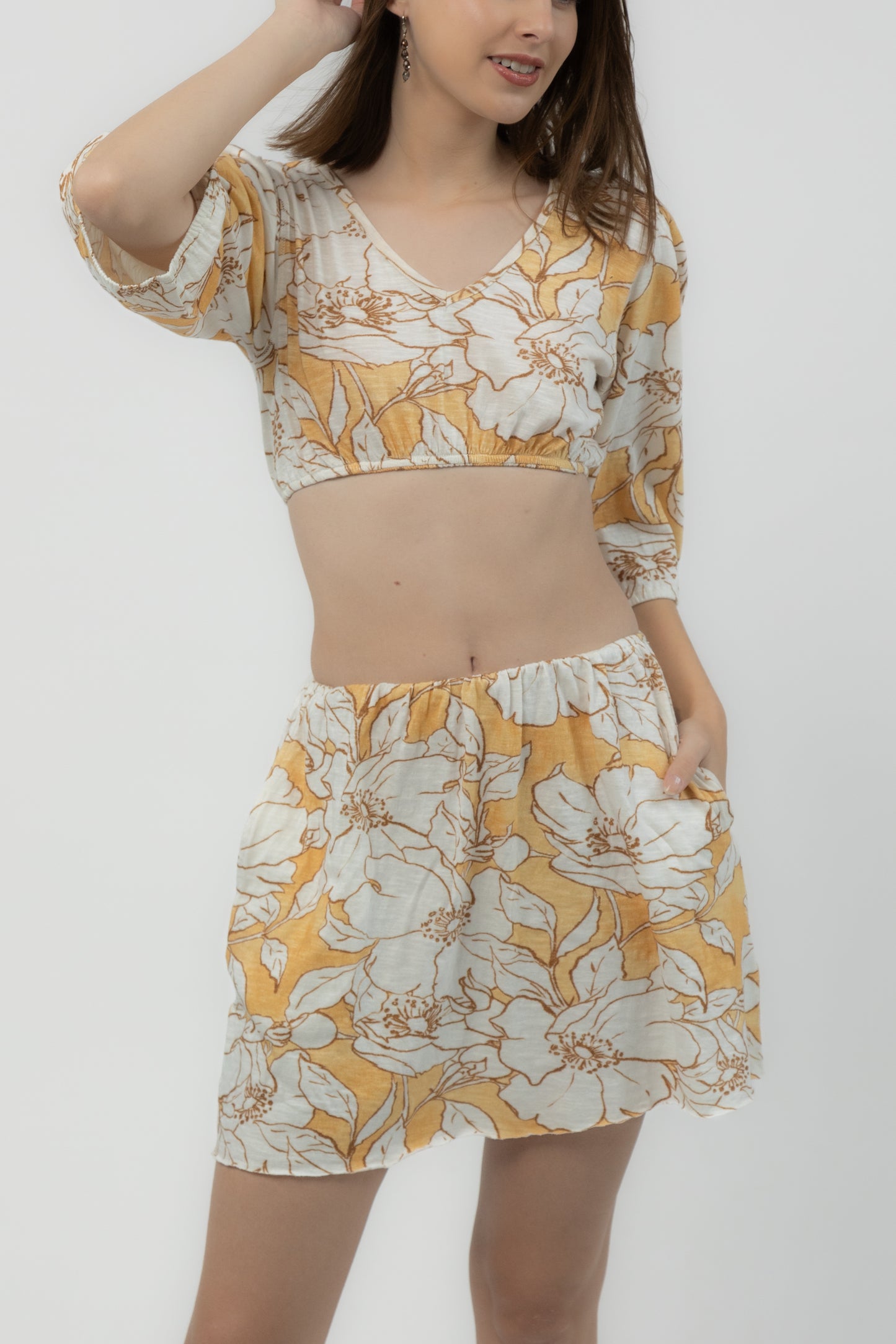 English Rose Top & Mini Skirt Co-Ord Set