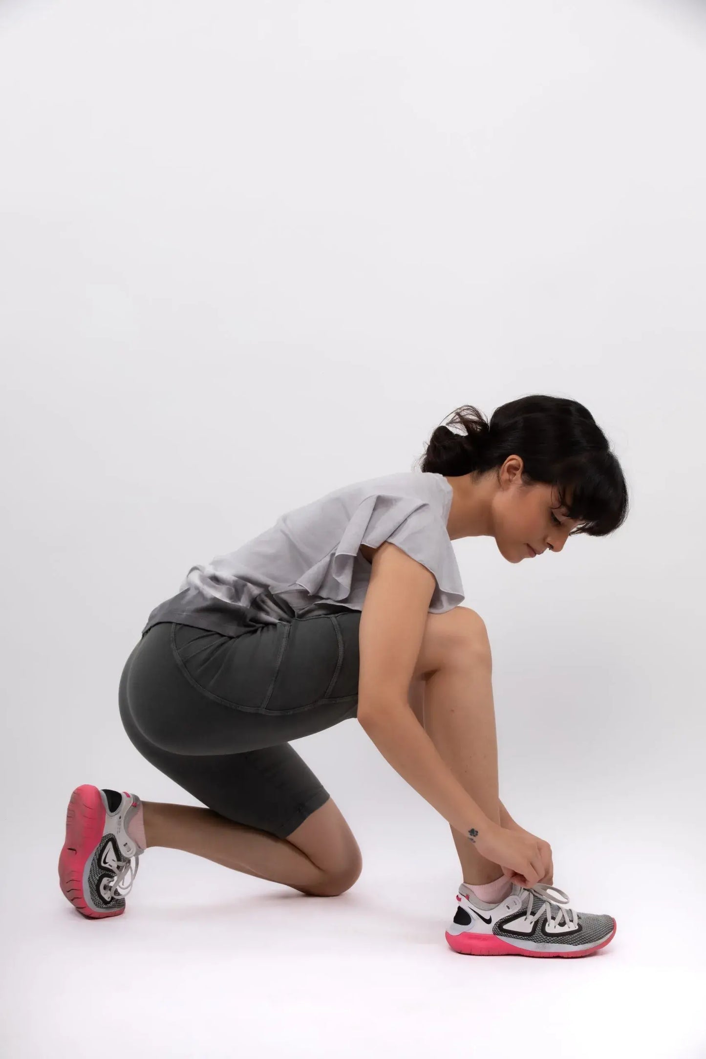 Stalk Cycling Shorts (Grey) - PURPLE POTATO
