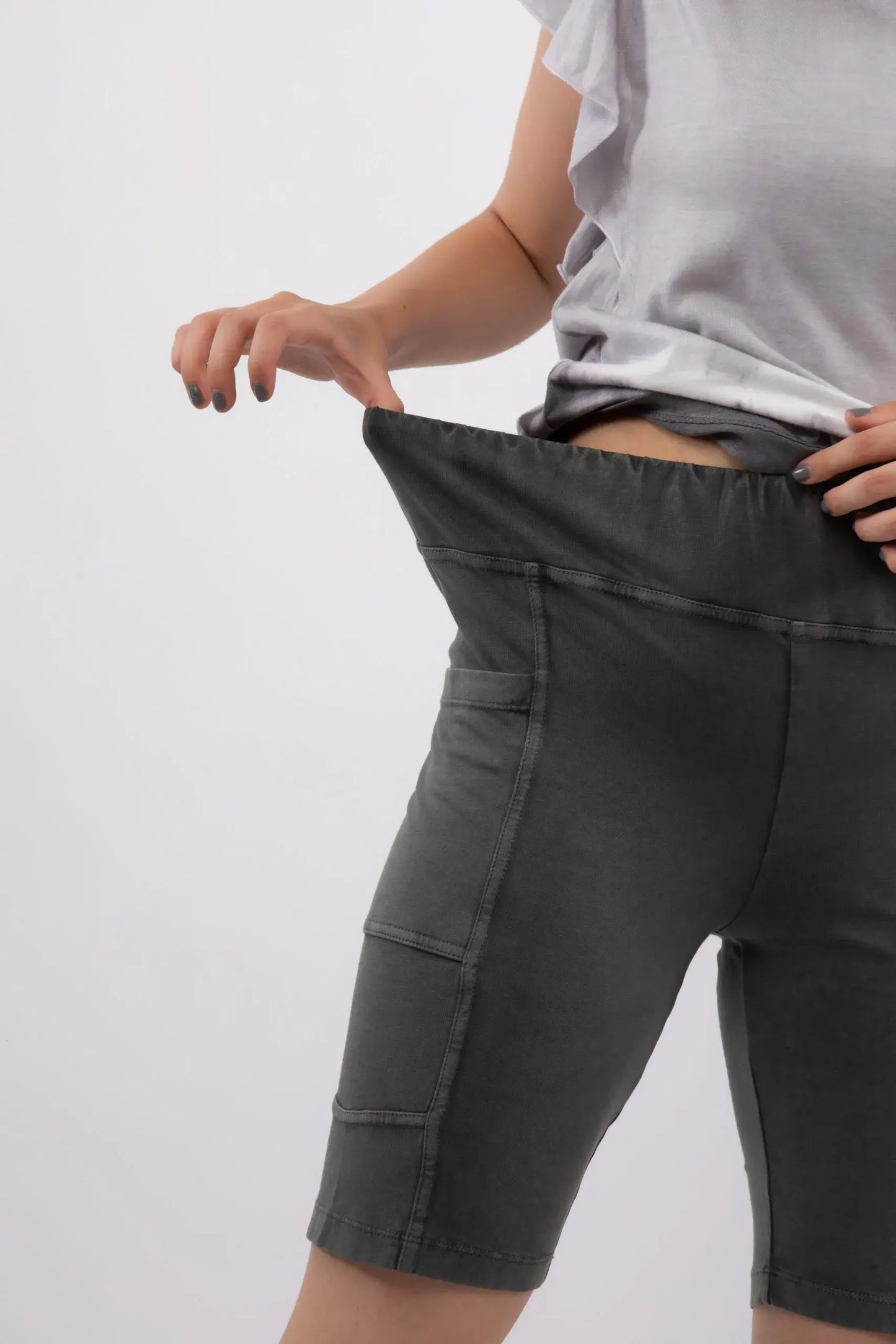 Stalk Cycling Shorts (Grey) - PURPLE POTATO