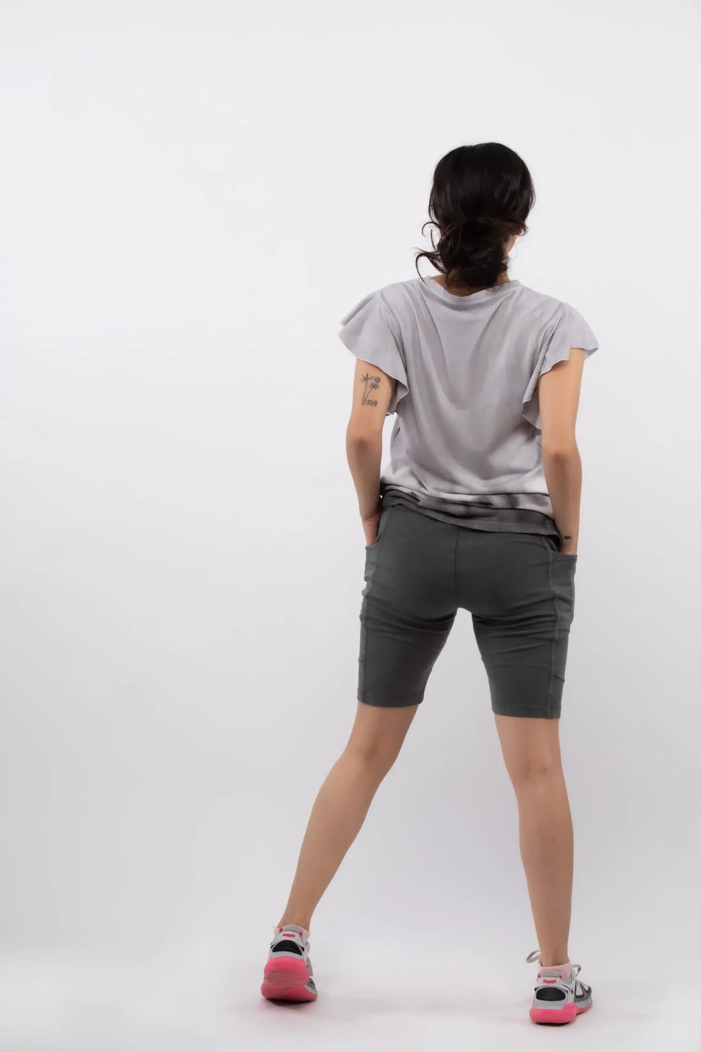 Stalk Cycling Shorts (Grey) - PURPLE POTATO