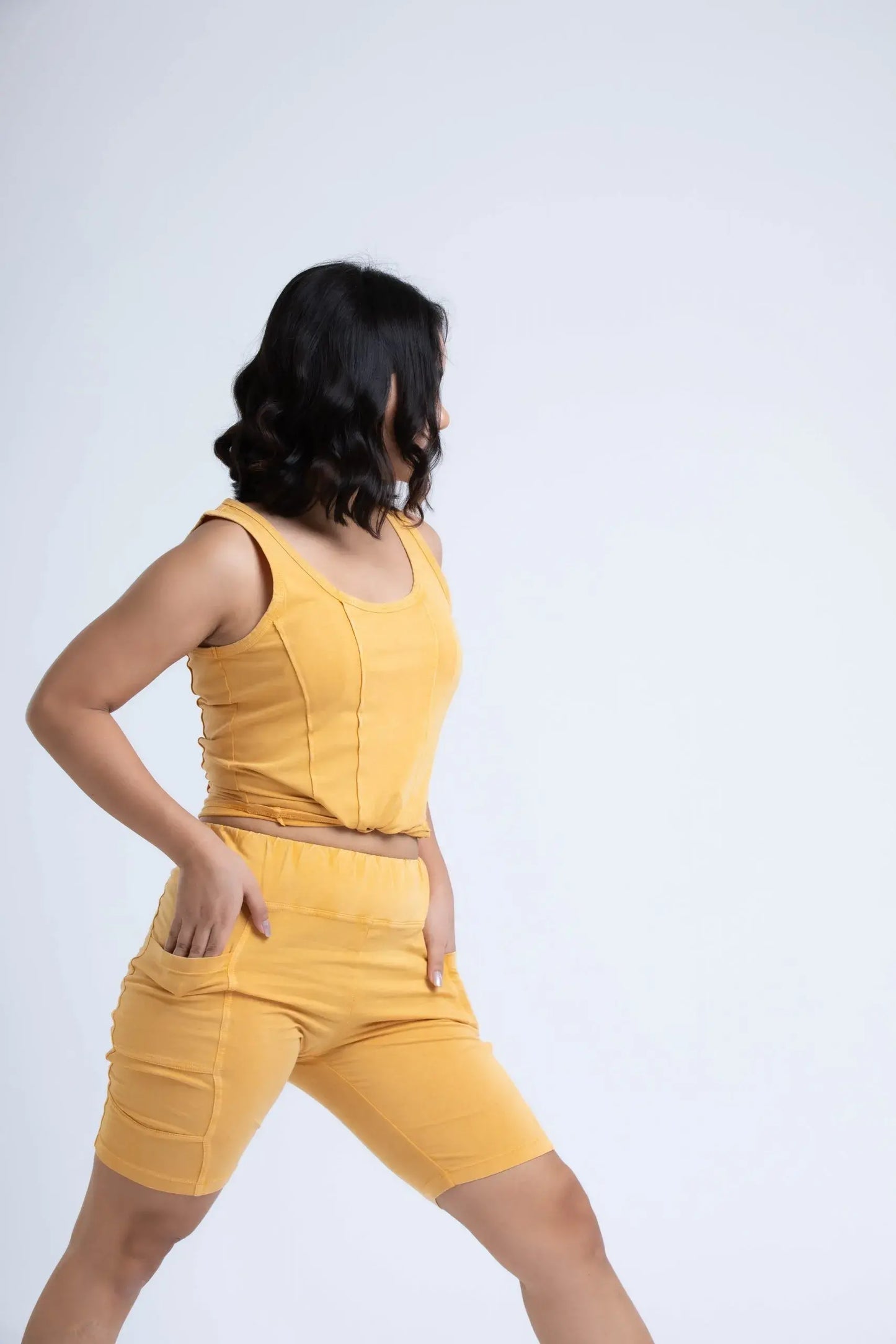 Stalk Cycling Shorts (Mango) - PURPLE POTATO