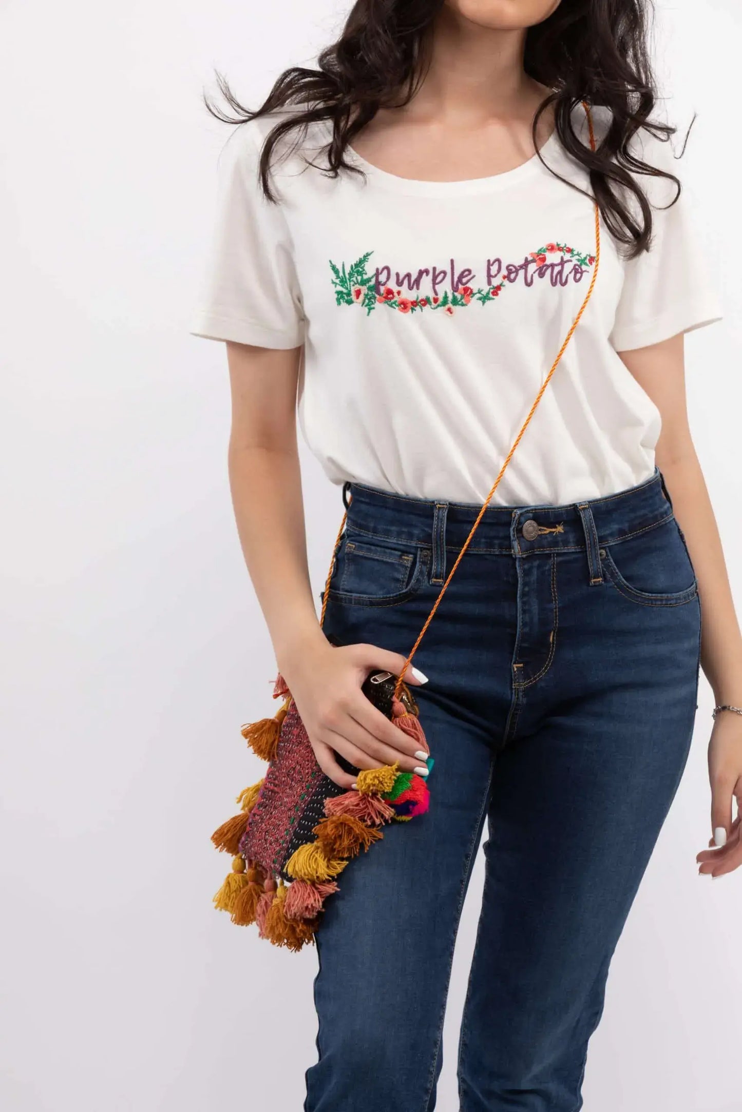 Purple Potato Vine Tee (Ivory) - PURPLE POTATO
