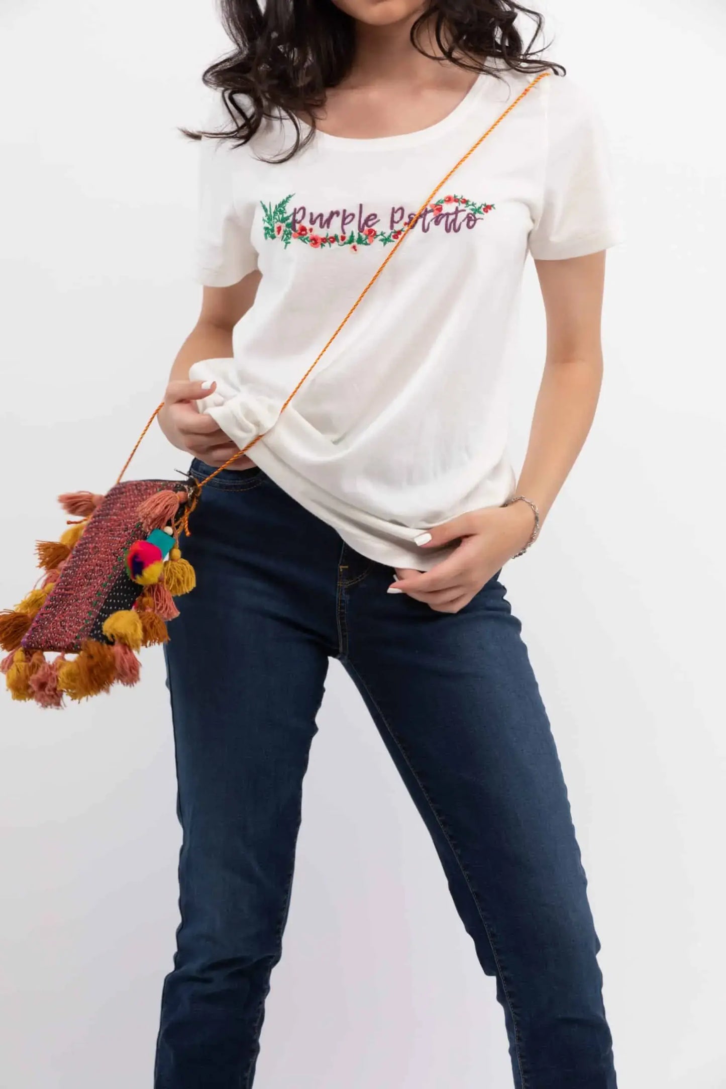 Purple Potato Vine Tee (Ivory) - PURPLE POTATO