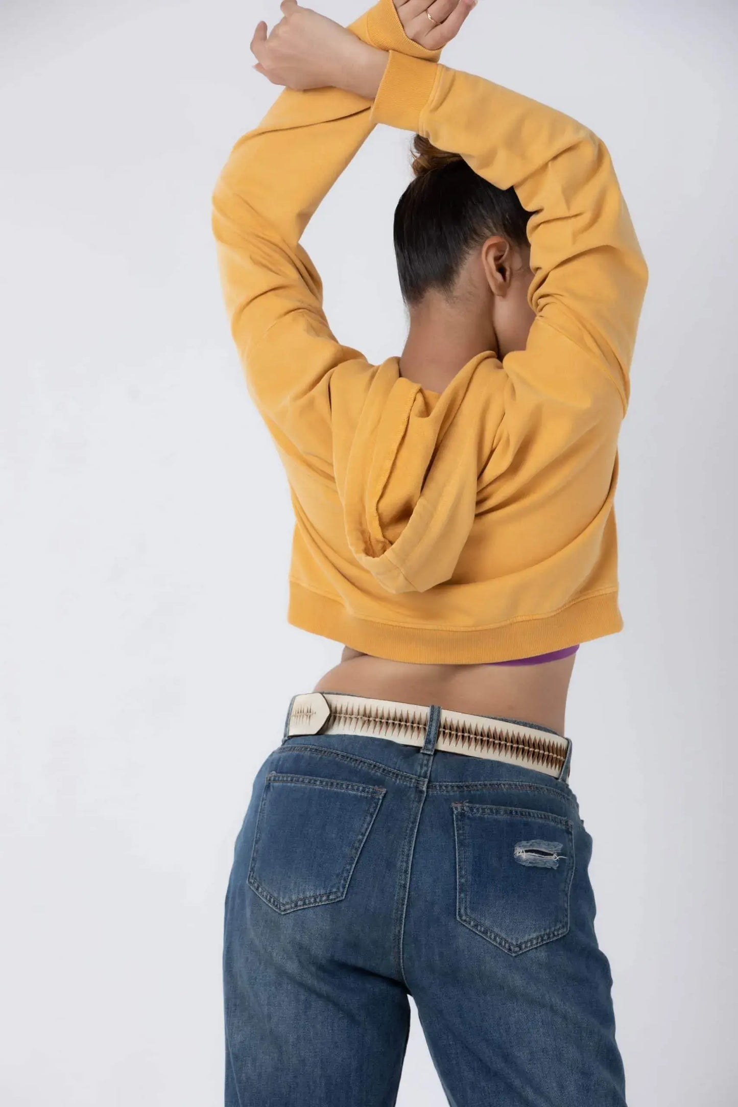 Violet Crop Hoodie (Mango) - PURPLE POTATO