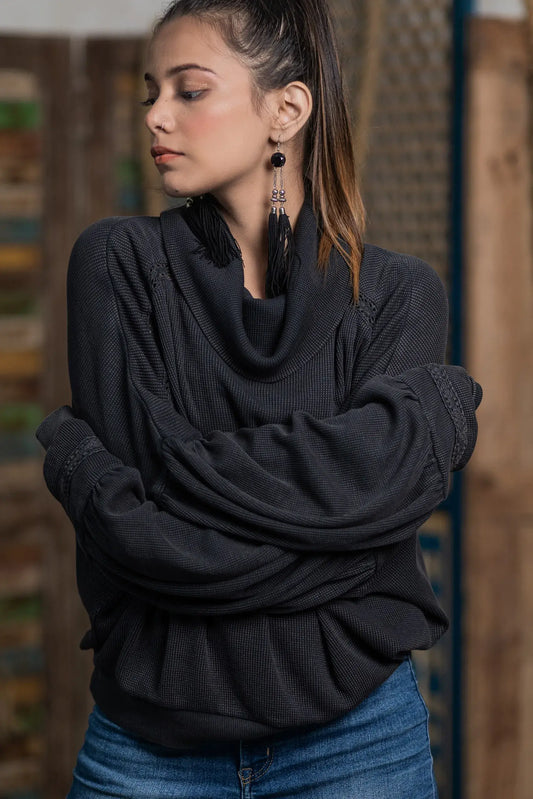 White Lily Top (Charcoal) - PURPLE POTATO