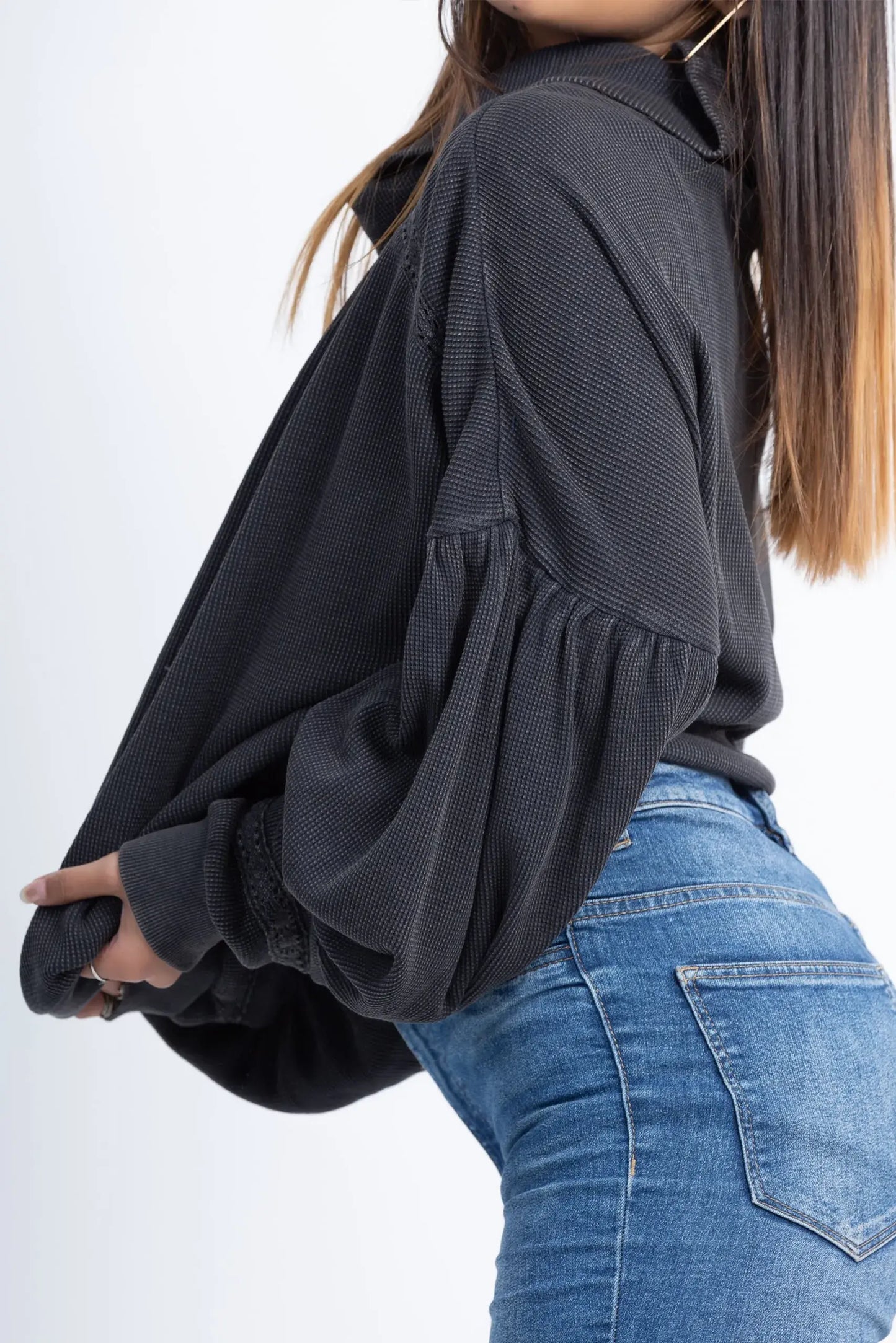 White Lily Top (Charcoal) - PURPLE POTATO