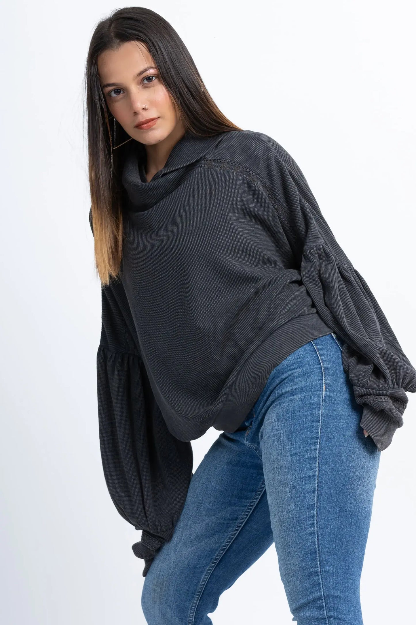 White Lily Top (Charcoal) - PURPLE POTATO