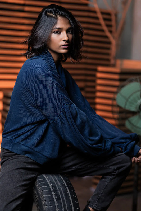 White Lily Top (Indigo) - PURPLE POTATO