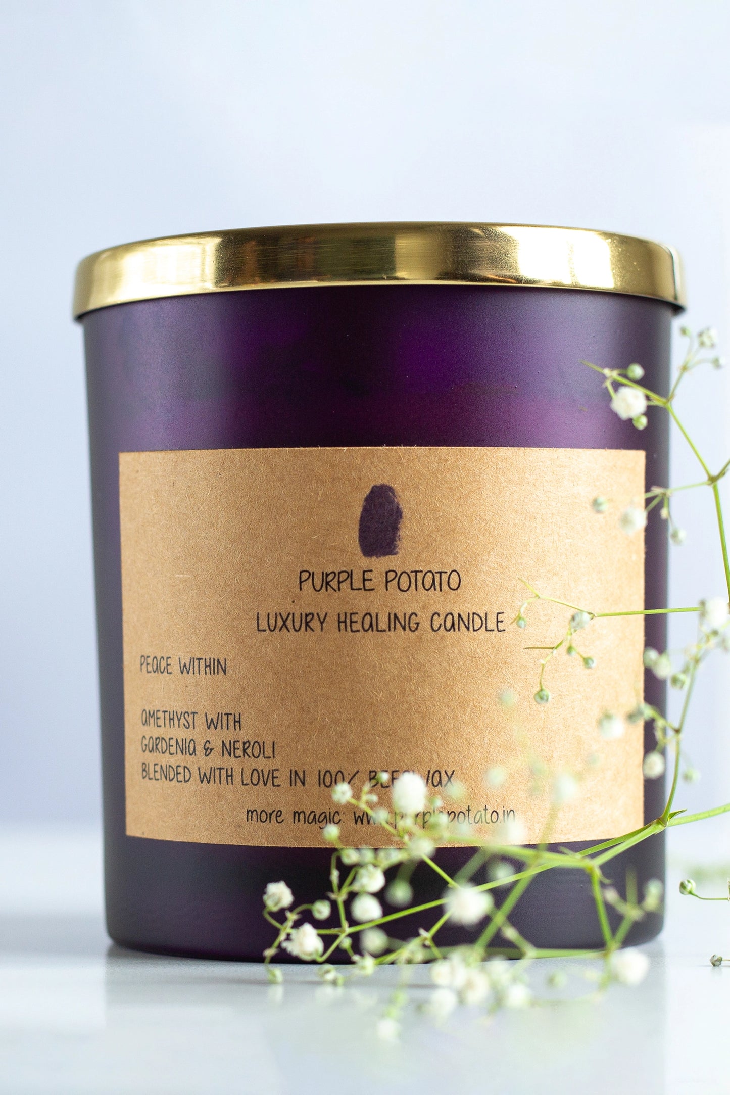 Peace Within Amethyst Candle (Purple Jar)